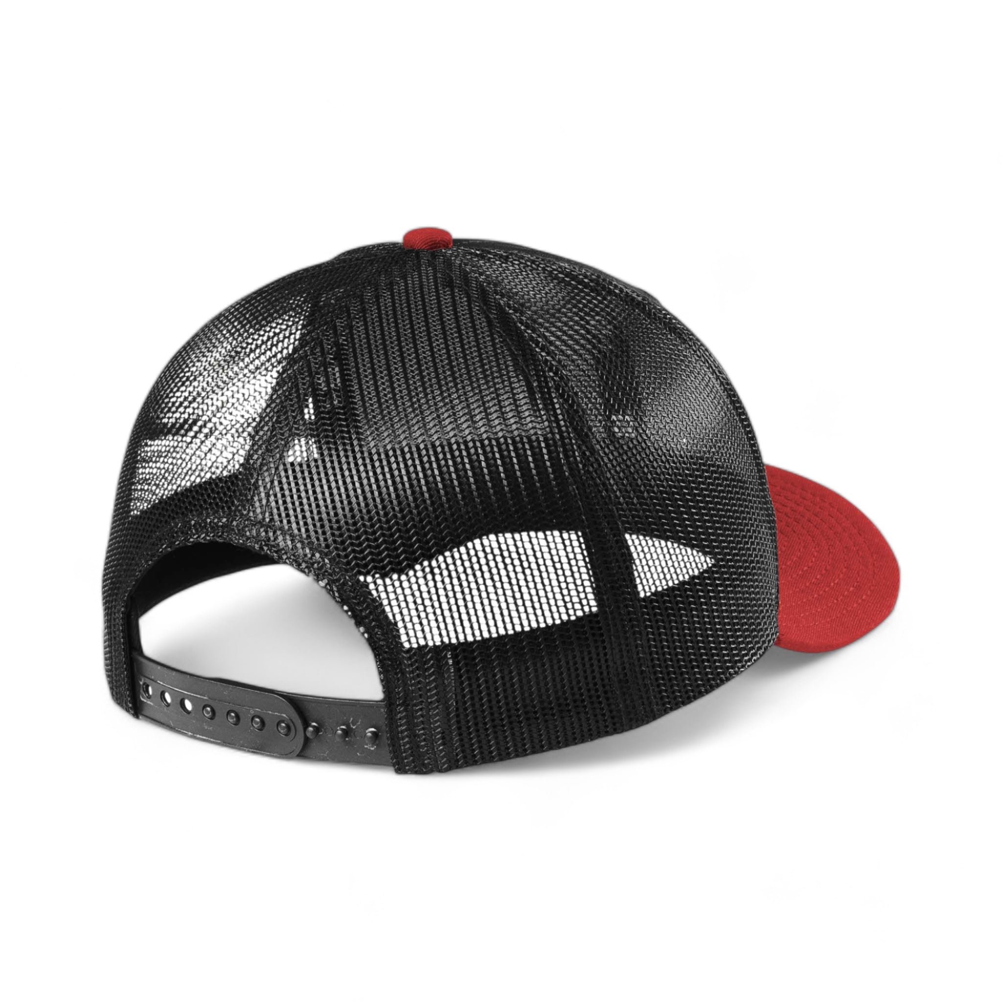Back view of New Era NE207 custom hat in black and scarlet