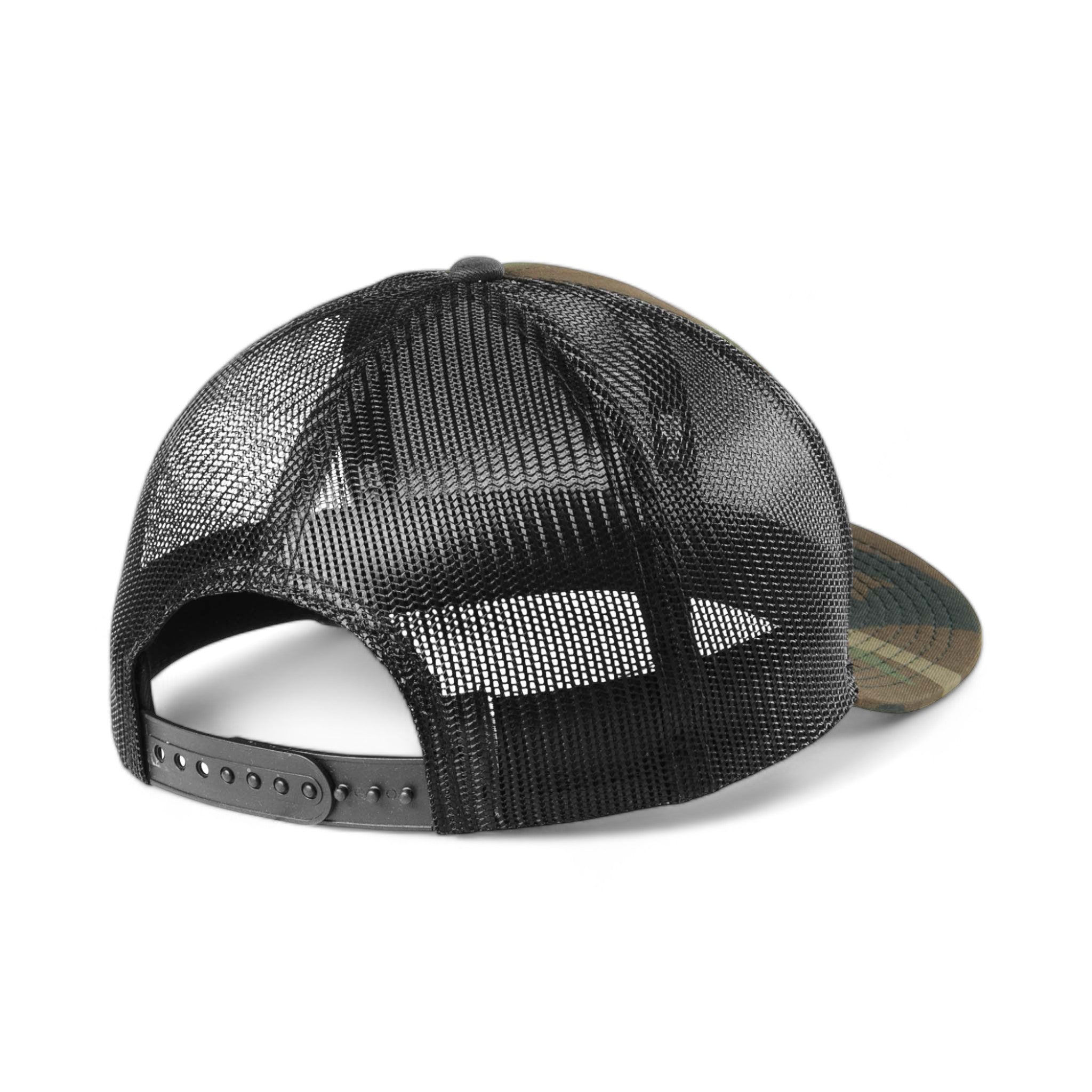 Back view of New Era NE207 custom hat in camo and black