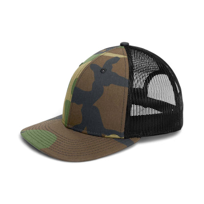 Side view of New Era NE207 custom hat in camo and black