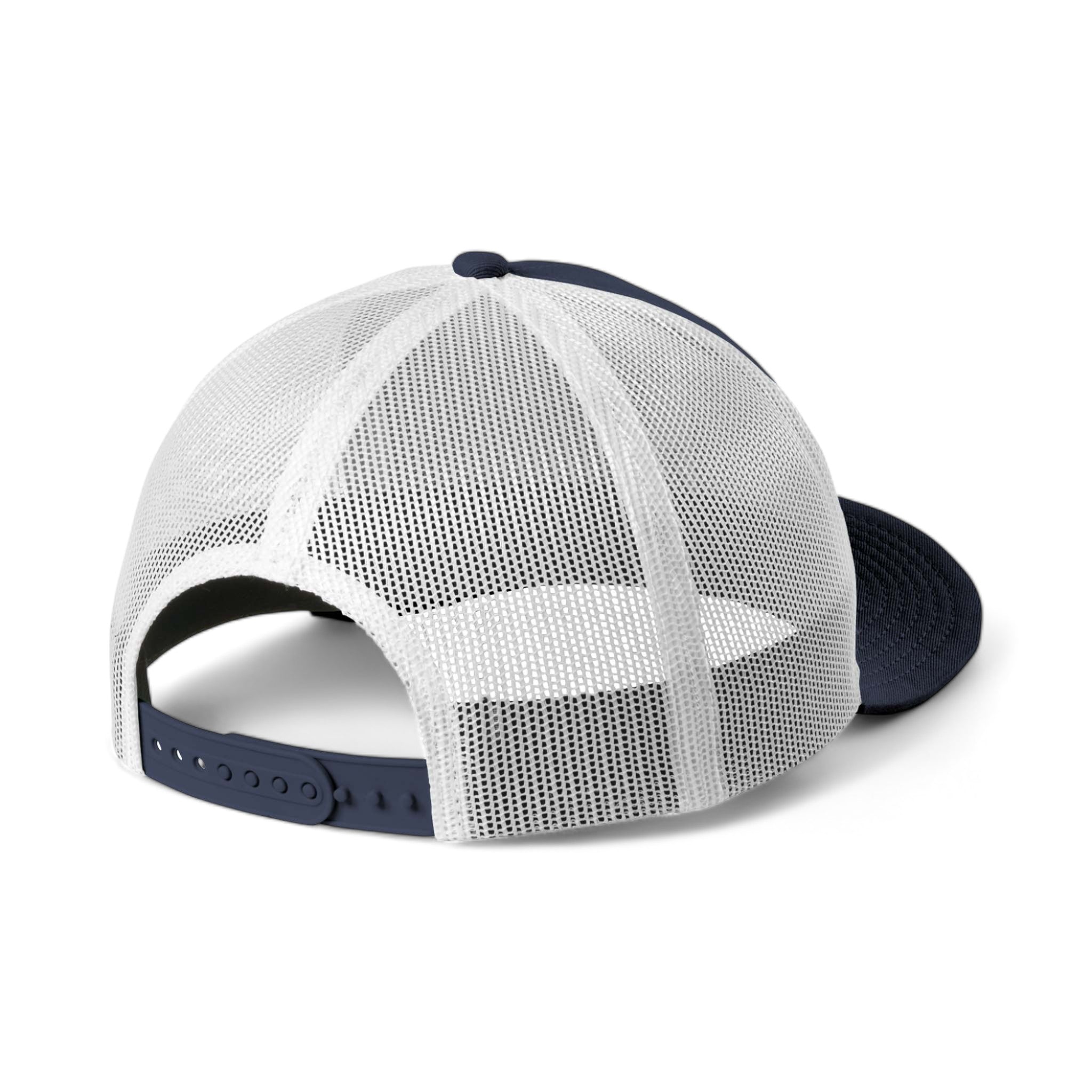 Back view of New Era NE207 custom hat in deep navy and white