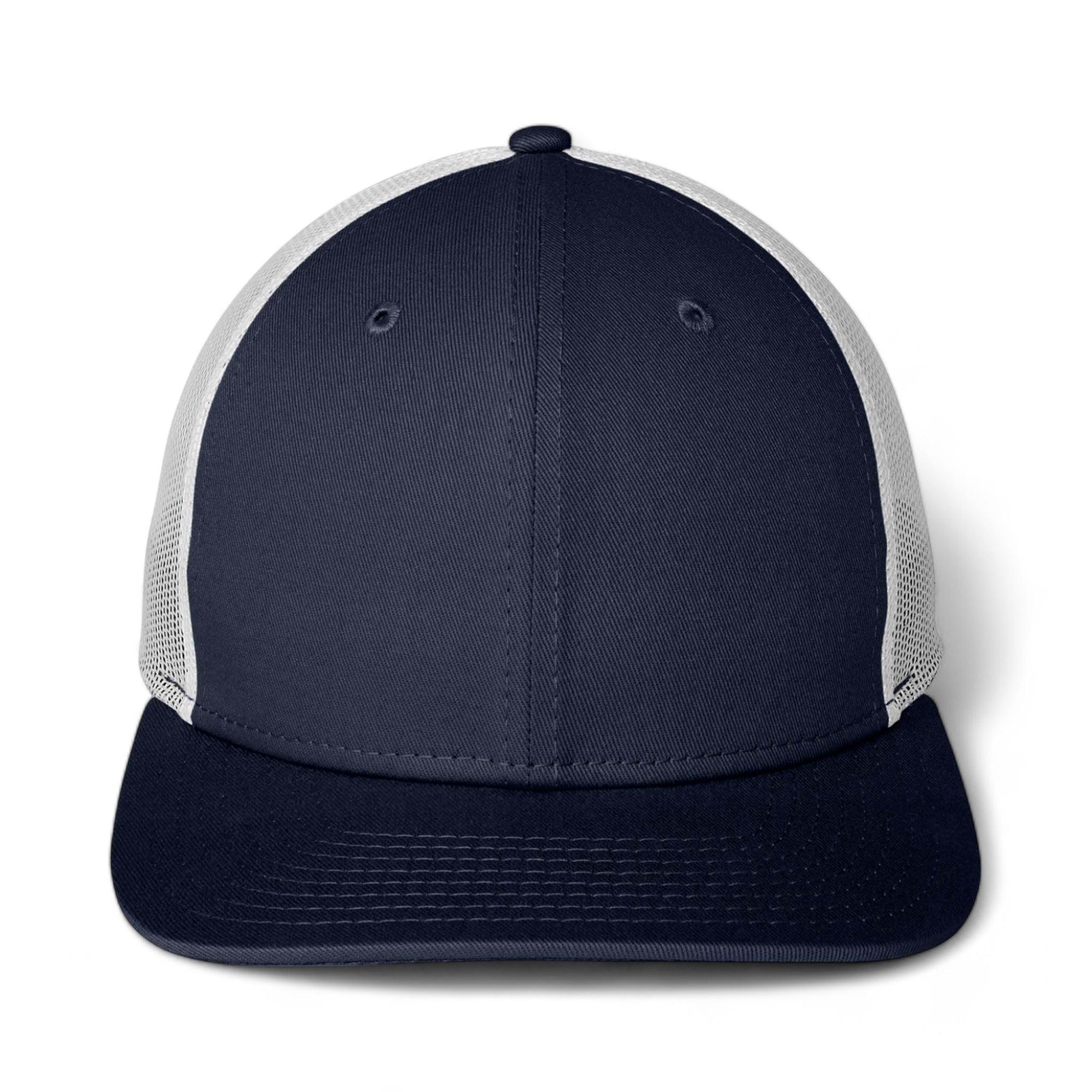 Front view of New Era NE207 custom hat in deep navy and white