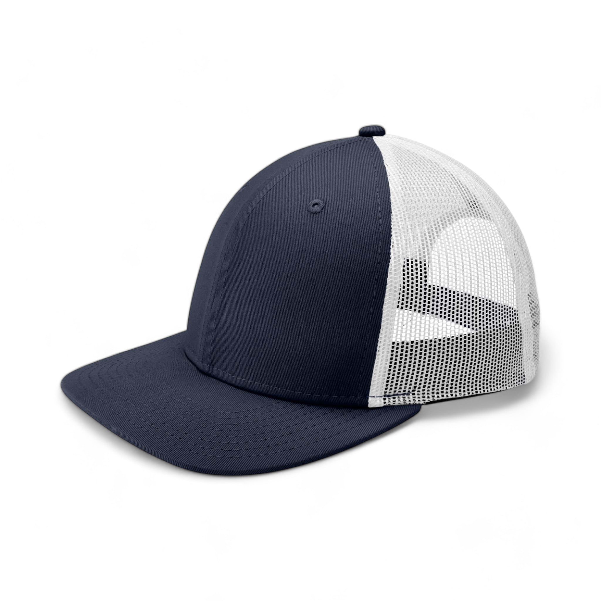Side view of New Era NE207 custom hat in deep navy and white