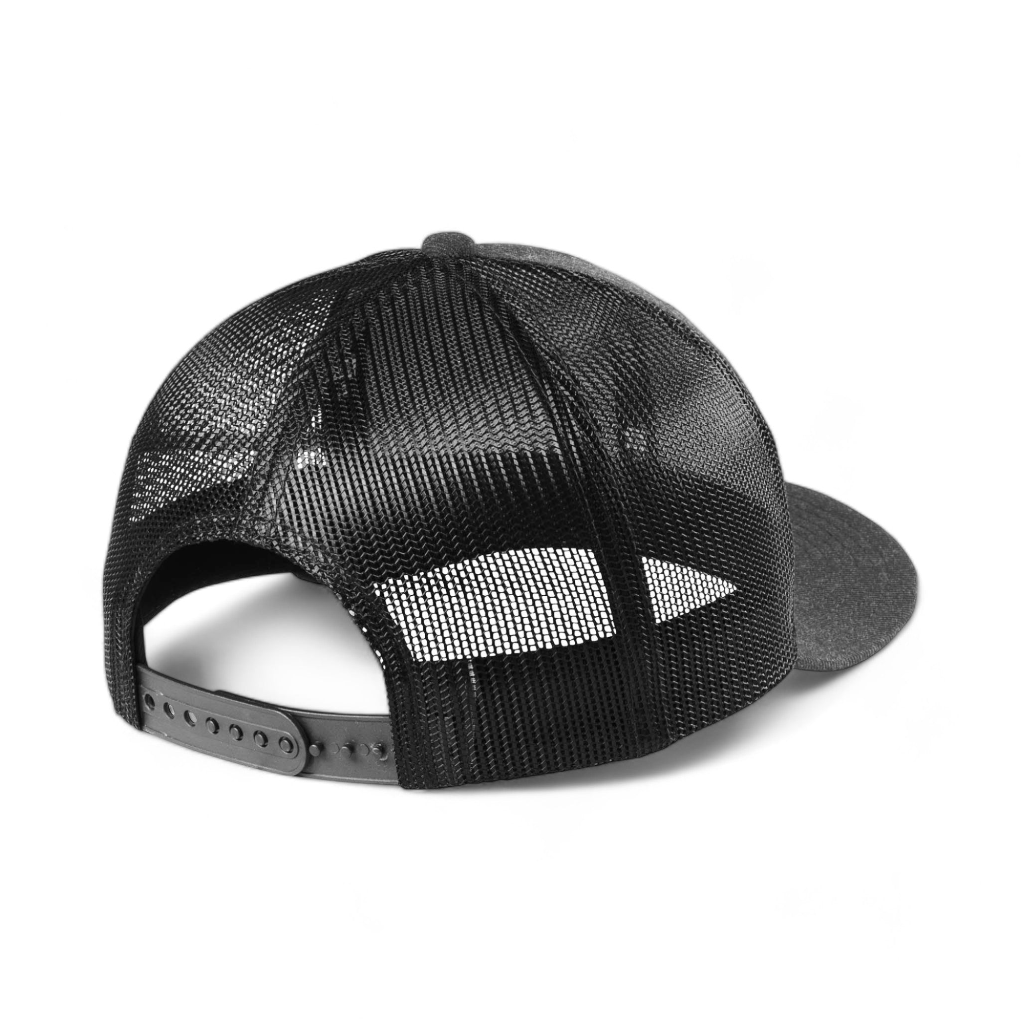 Back view of New Era NE207 custom hat in heather graphite and black