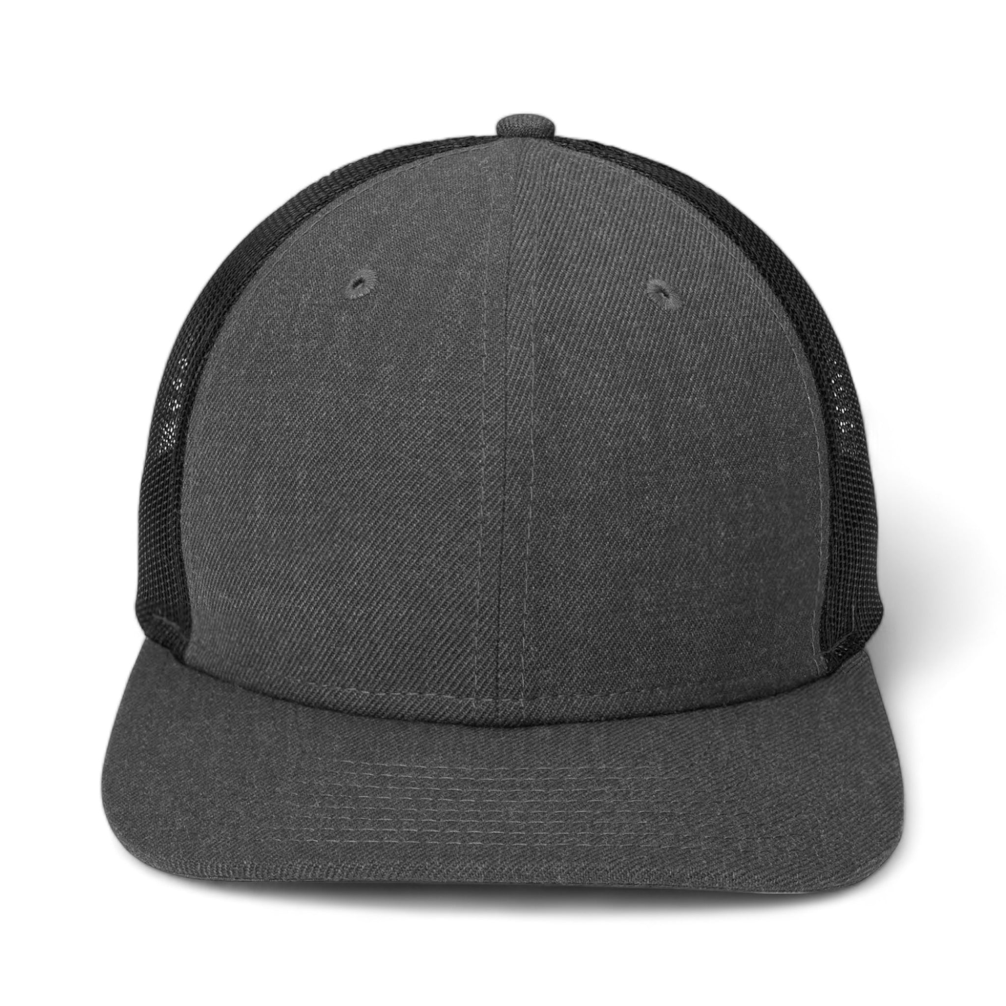 Front view of New Era NE207 custom hat in heather graphite and black
