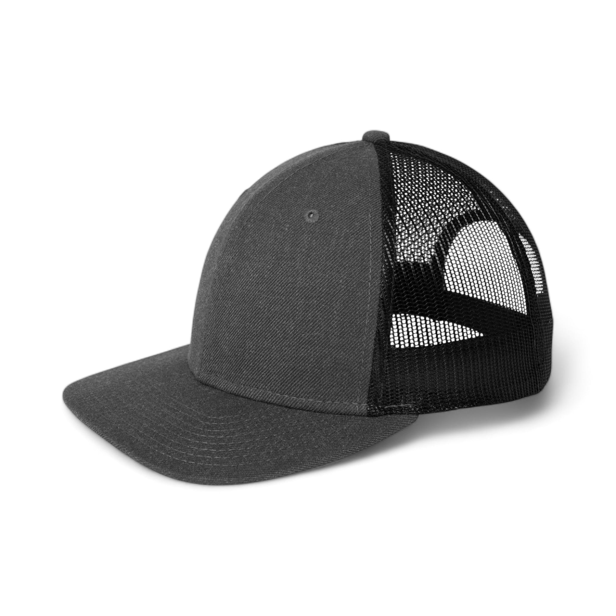 Side view of New Era NE207 custom hat in heather graphite and black