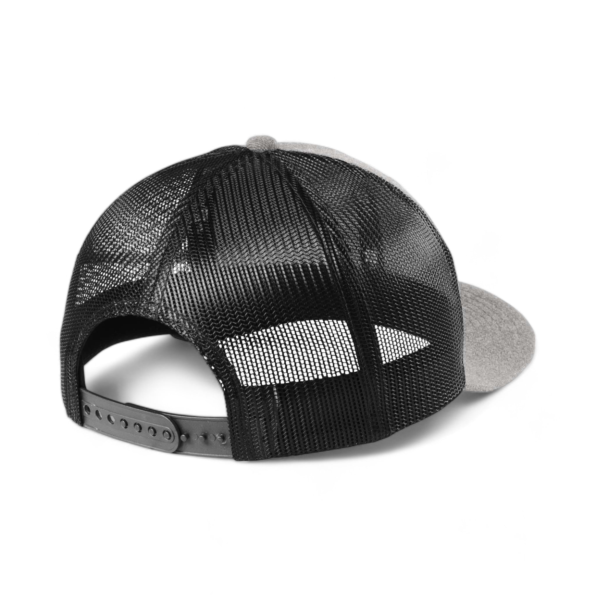 Back view of New Era NE207 custom hat in heather grey and black