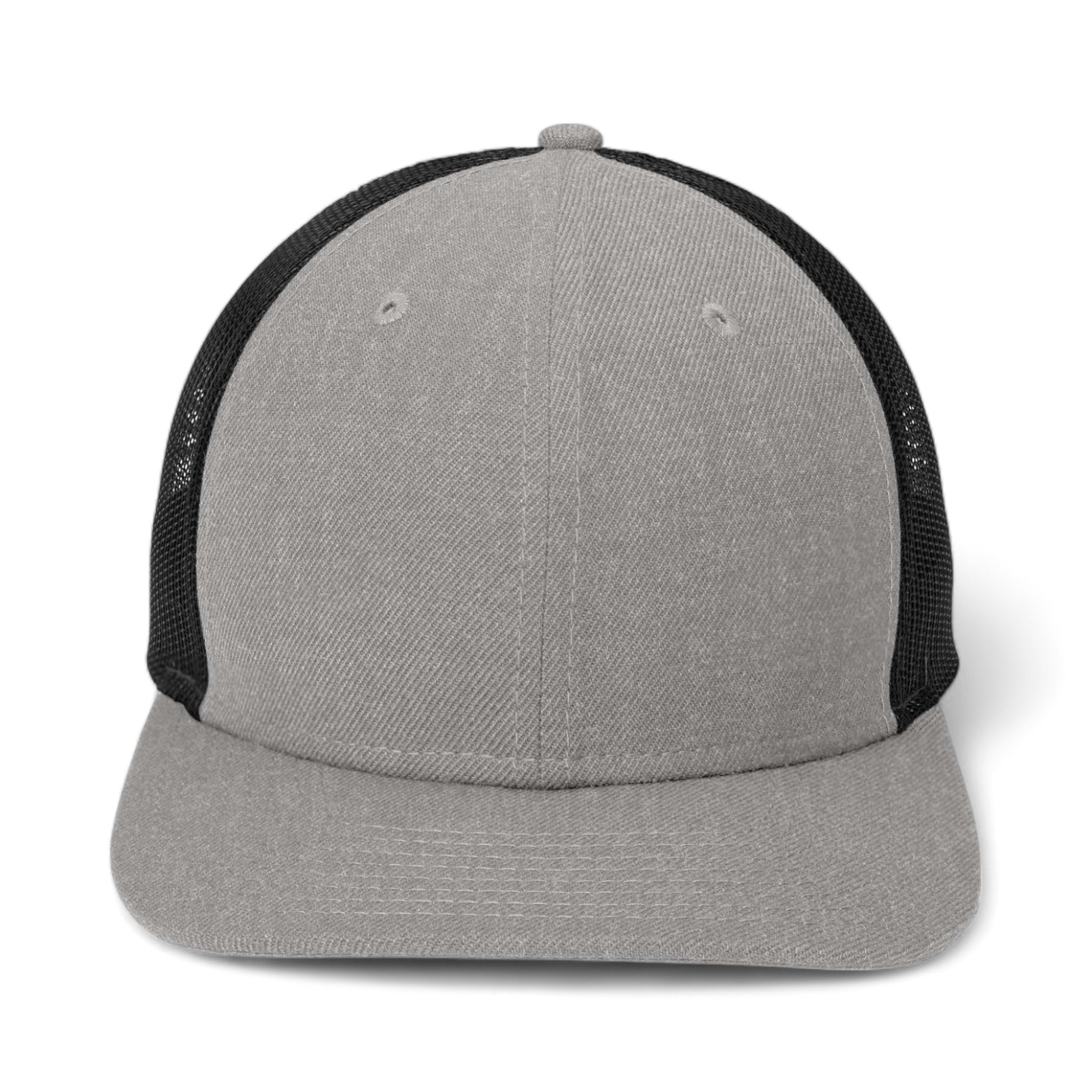 Front view of New Era NE207 custom hat in heather grey and black