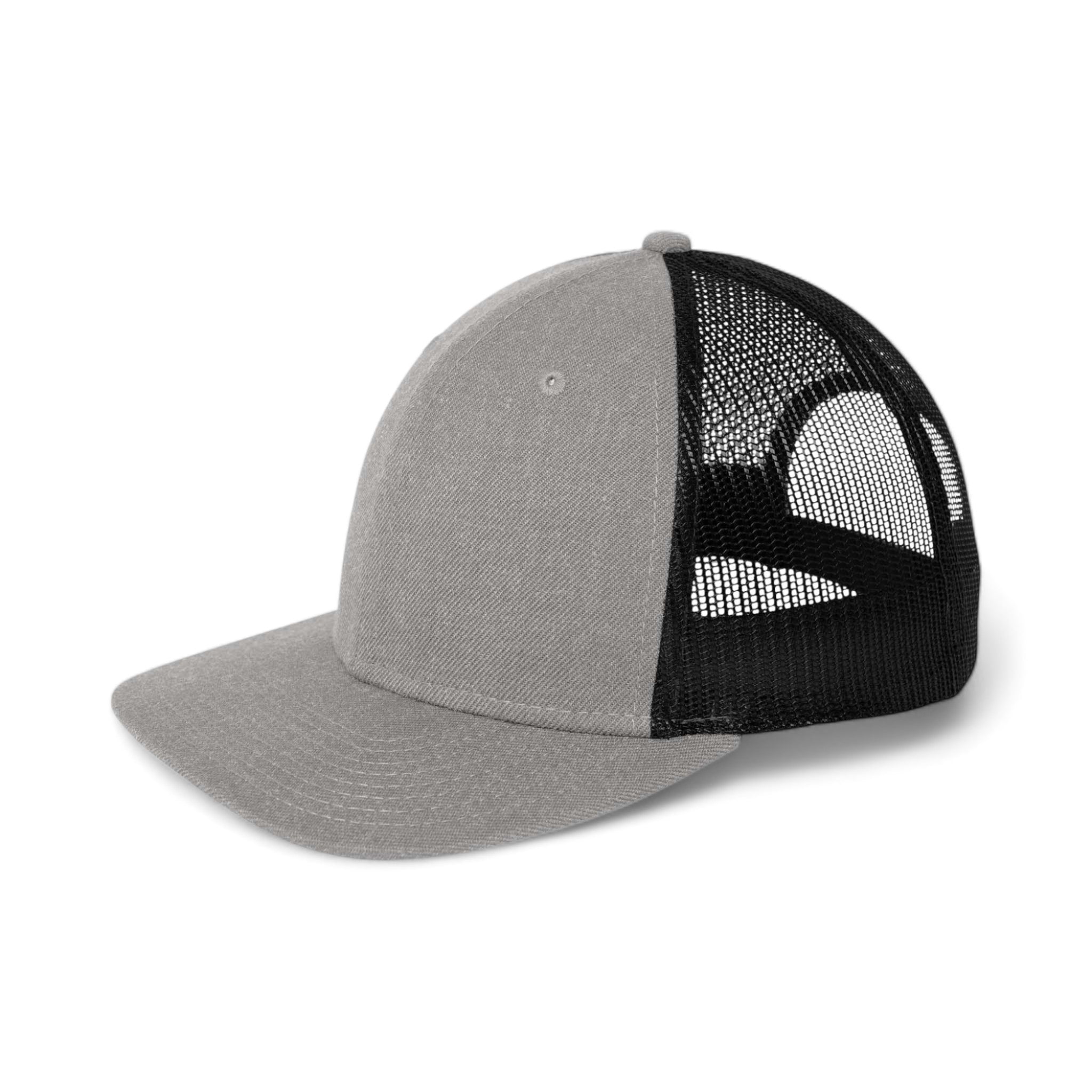 Side view of New Era NE207 custom hat in heather grey and black