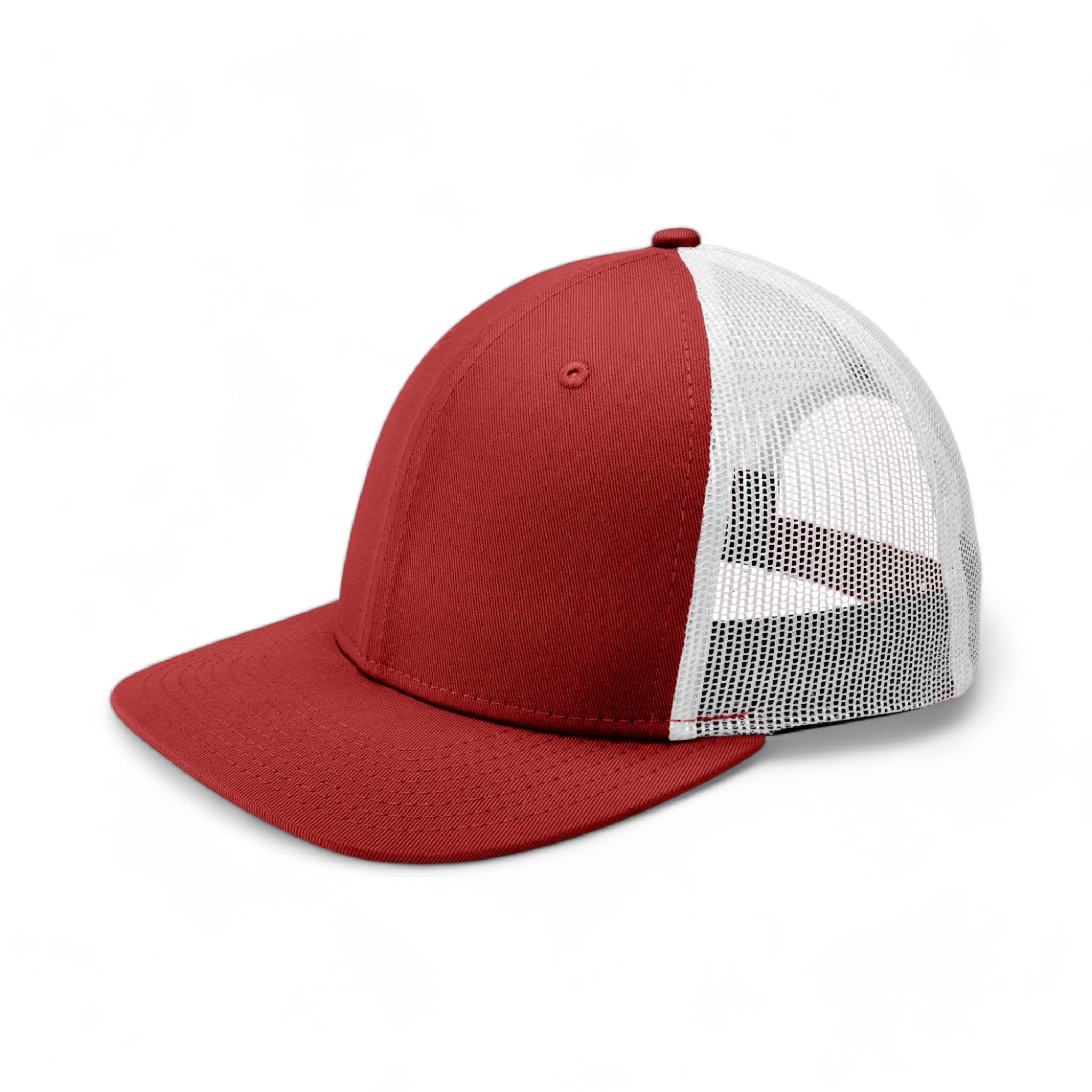 Side view of New Era NE207 custom hat in scarlet and white