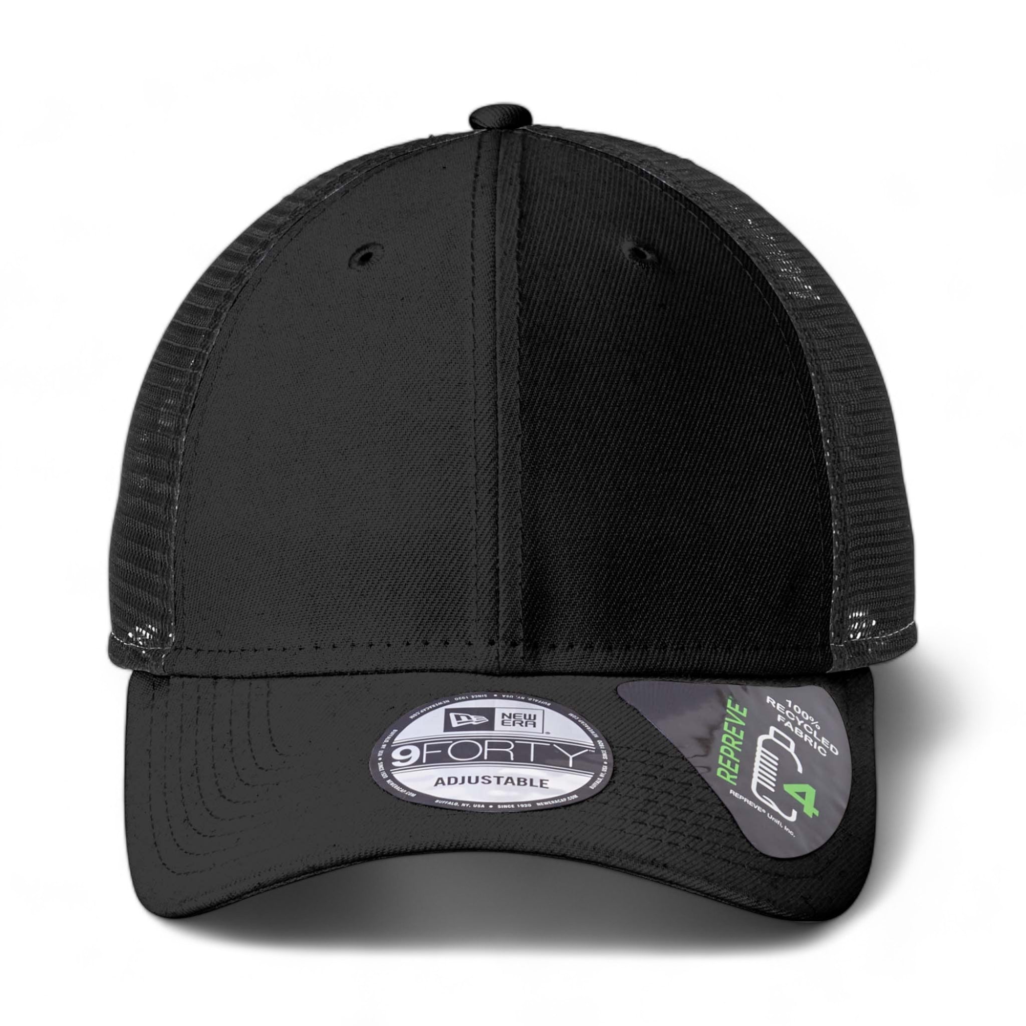 Front view of New Era NE208 custom hat in black