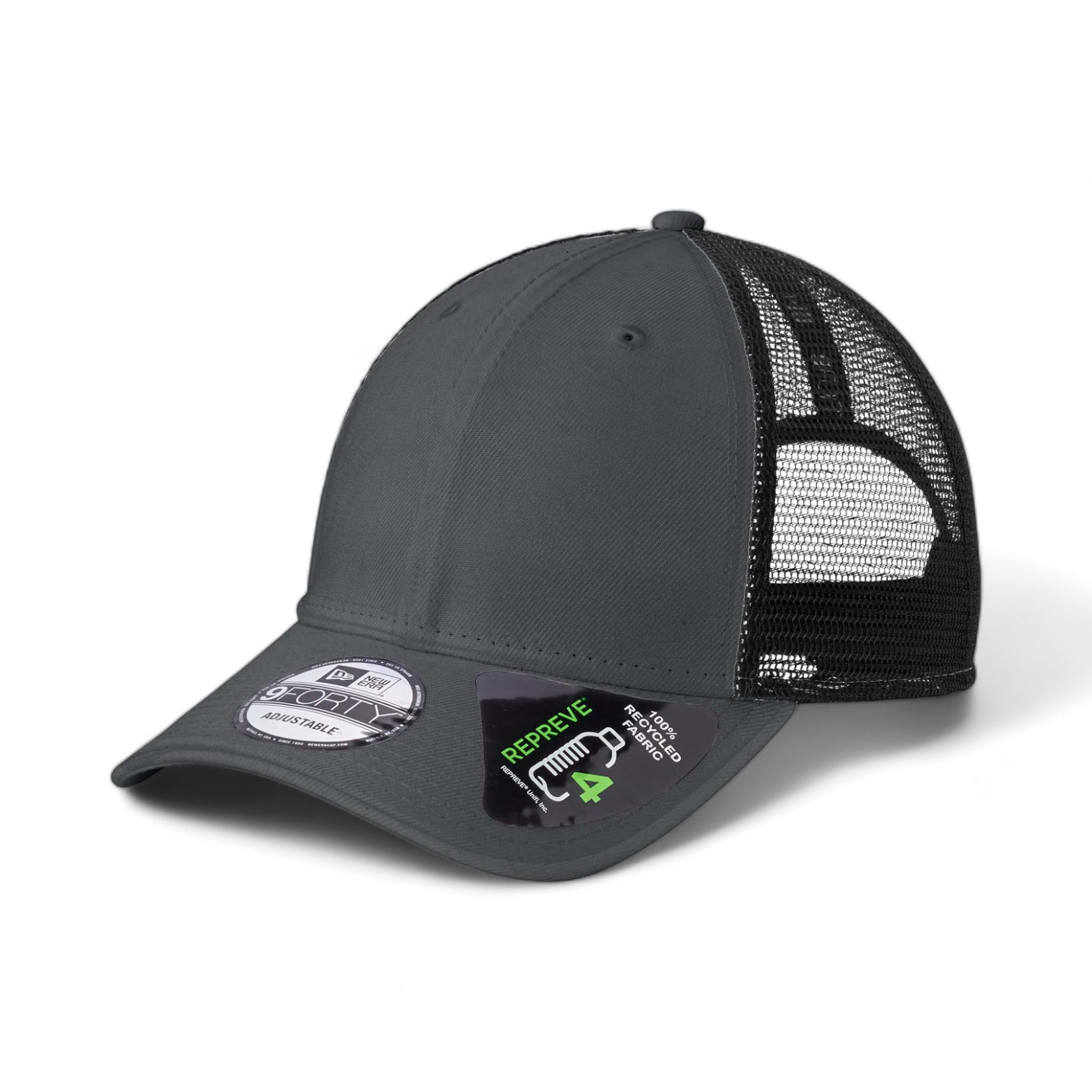 Side view of New Era NE208 custom hat in graphite