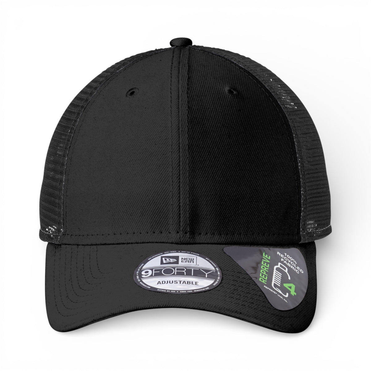 Front view of New Era NE208 custom hat in black