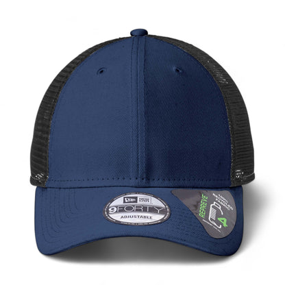 Front view of New Era NE208 custom hat in deep navy