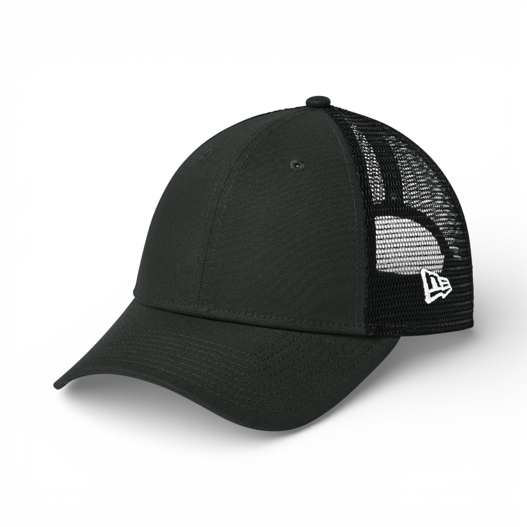 Left side view of New Era NE208 custom hat in flag black