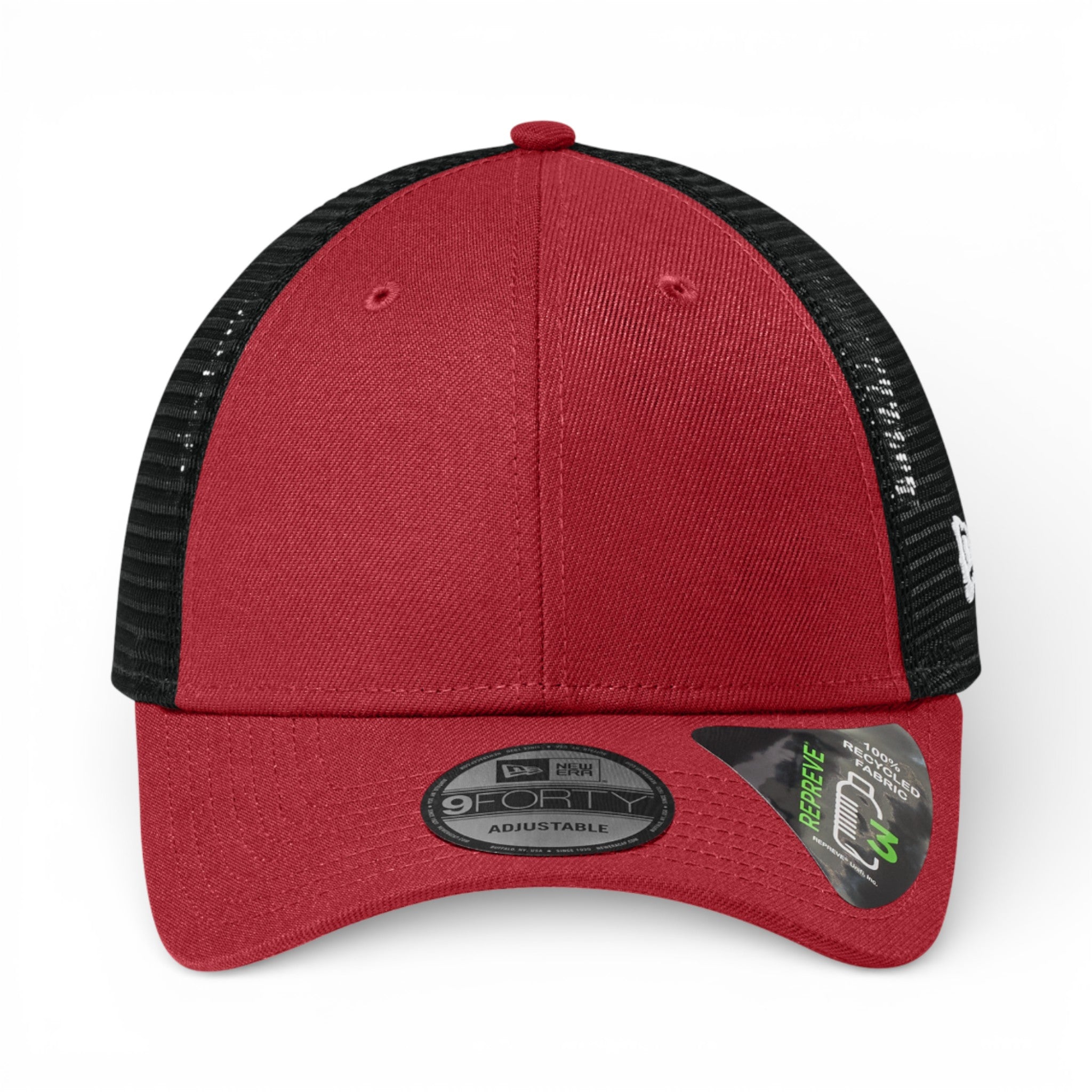 Front view of New Era NE208 custom hat in flag scarlet