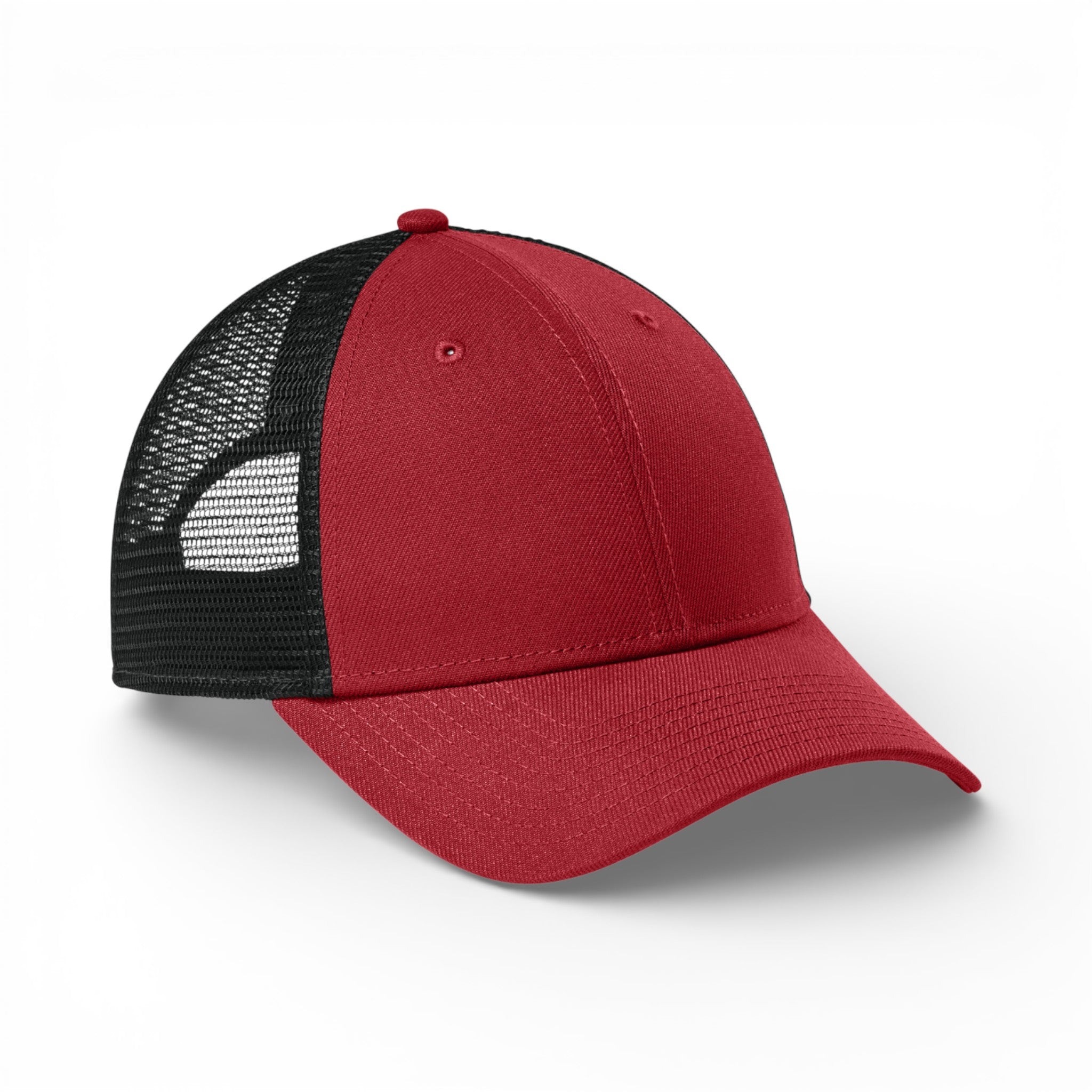 Right side view of New Era NE208 custom hat in flag scarlet
