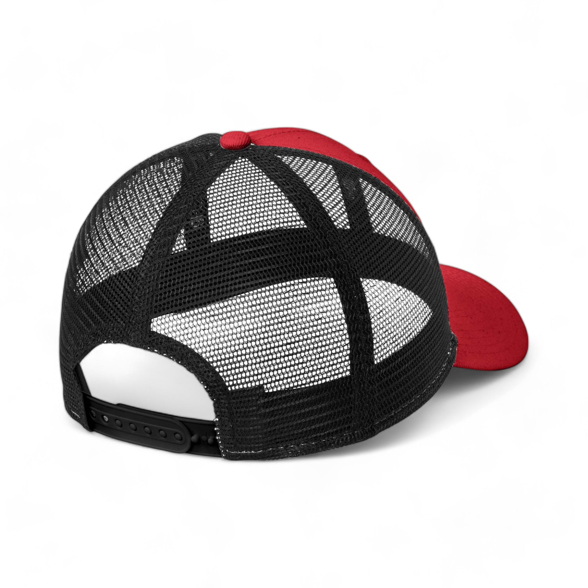 Back view of New Era NE208 custom hat in scarlet