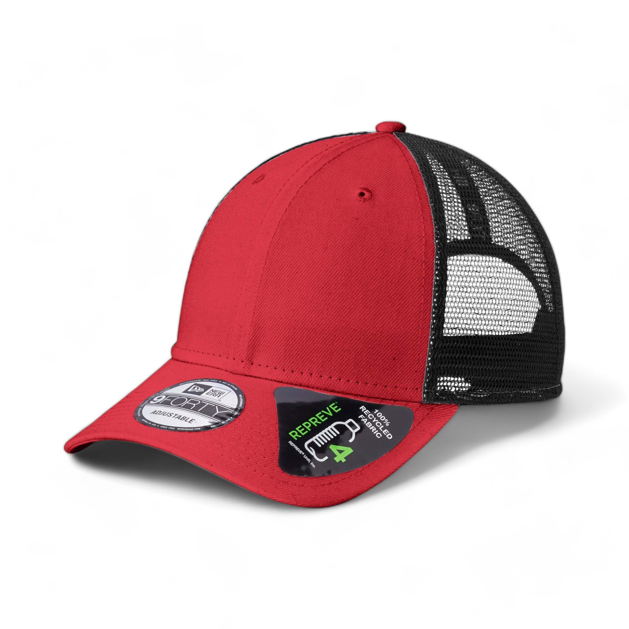 Side view of New Era NE208 custom hat in scarlet