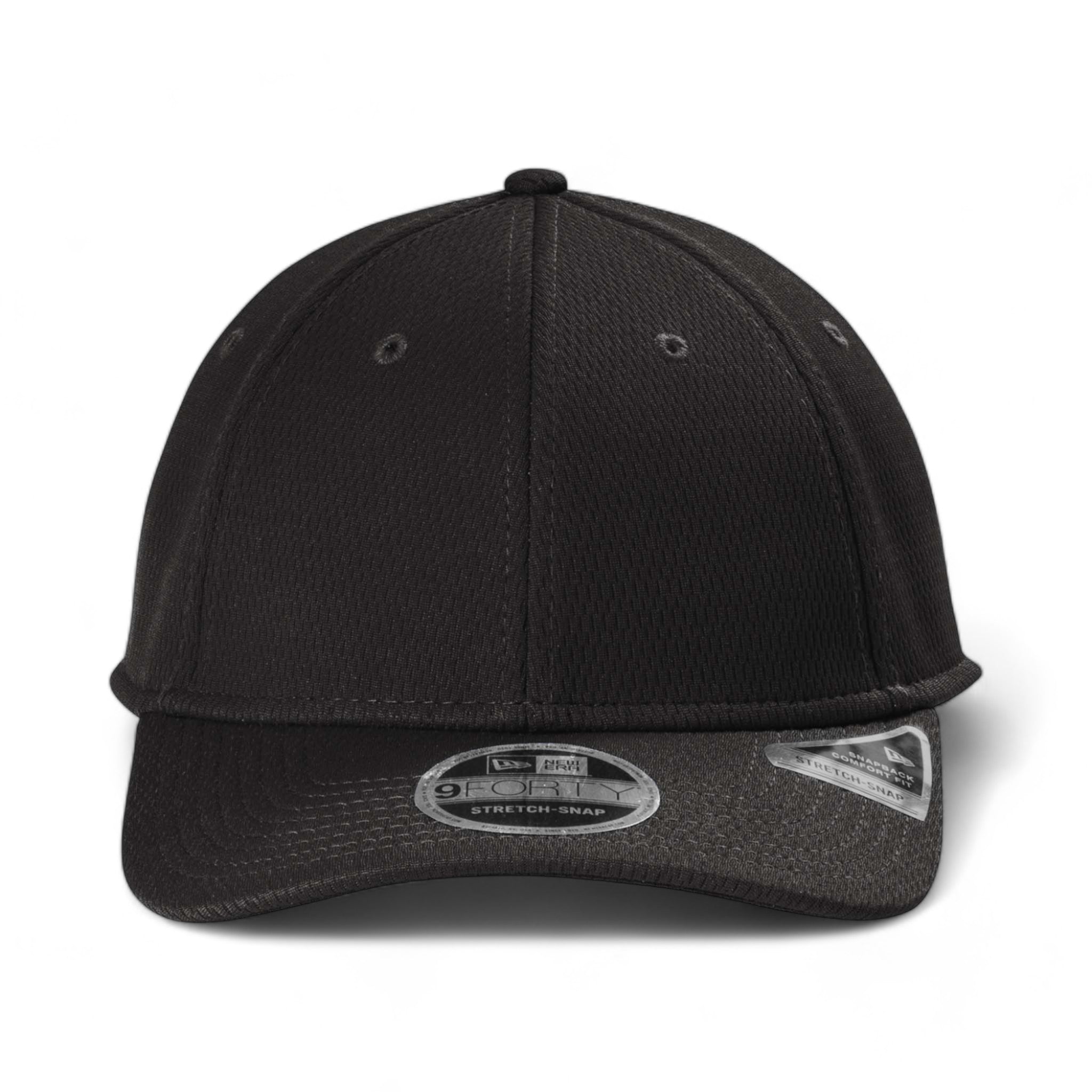 Front view of New Era NE209 custom hat in black