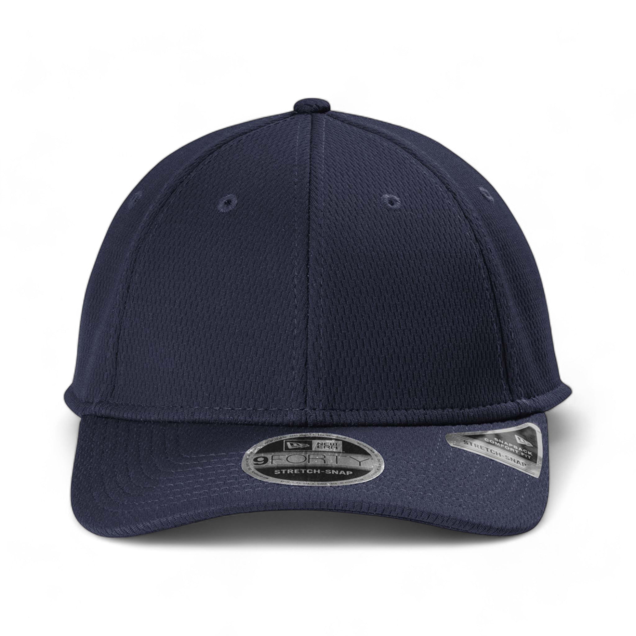 Front view of New Era NE209 custom hat in deep navy