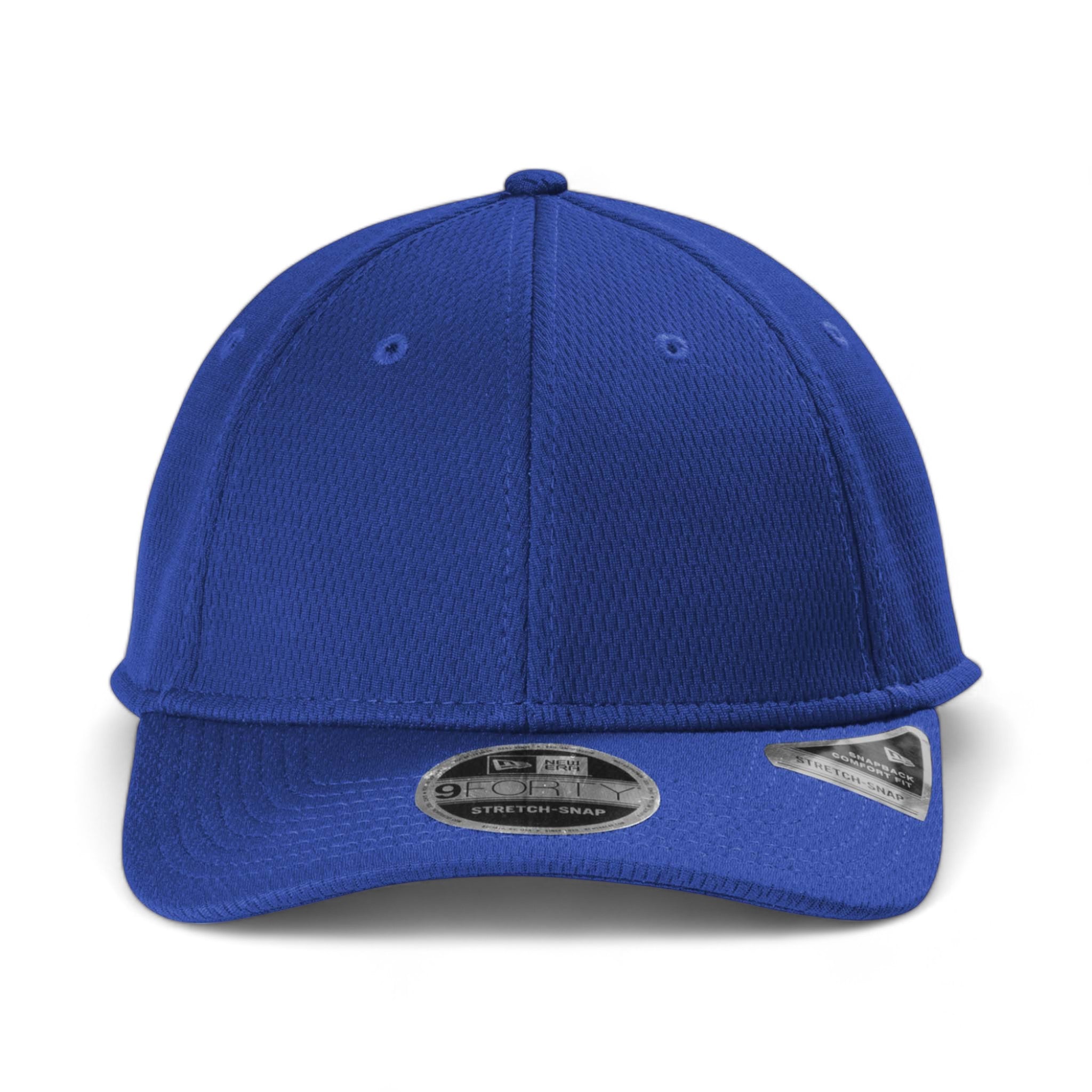 Front view of New Era NE209 custom hat in royal