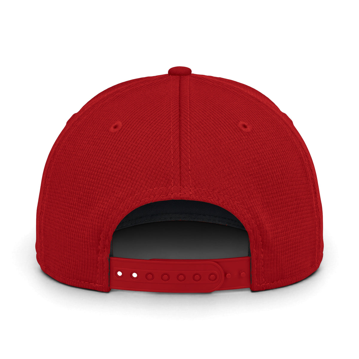 New Era NE214 custom cap in scarlet, back view