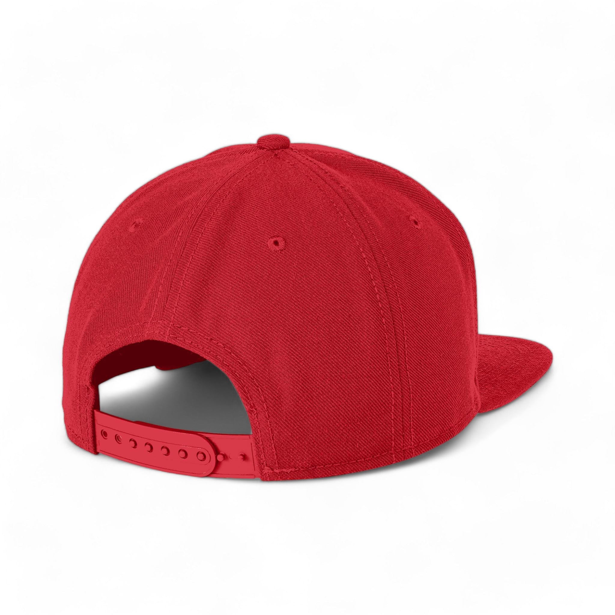 Back view of New Era NE402 custom hat in scarlet