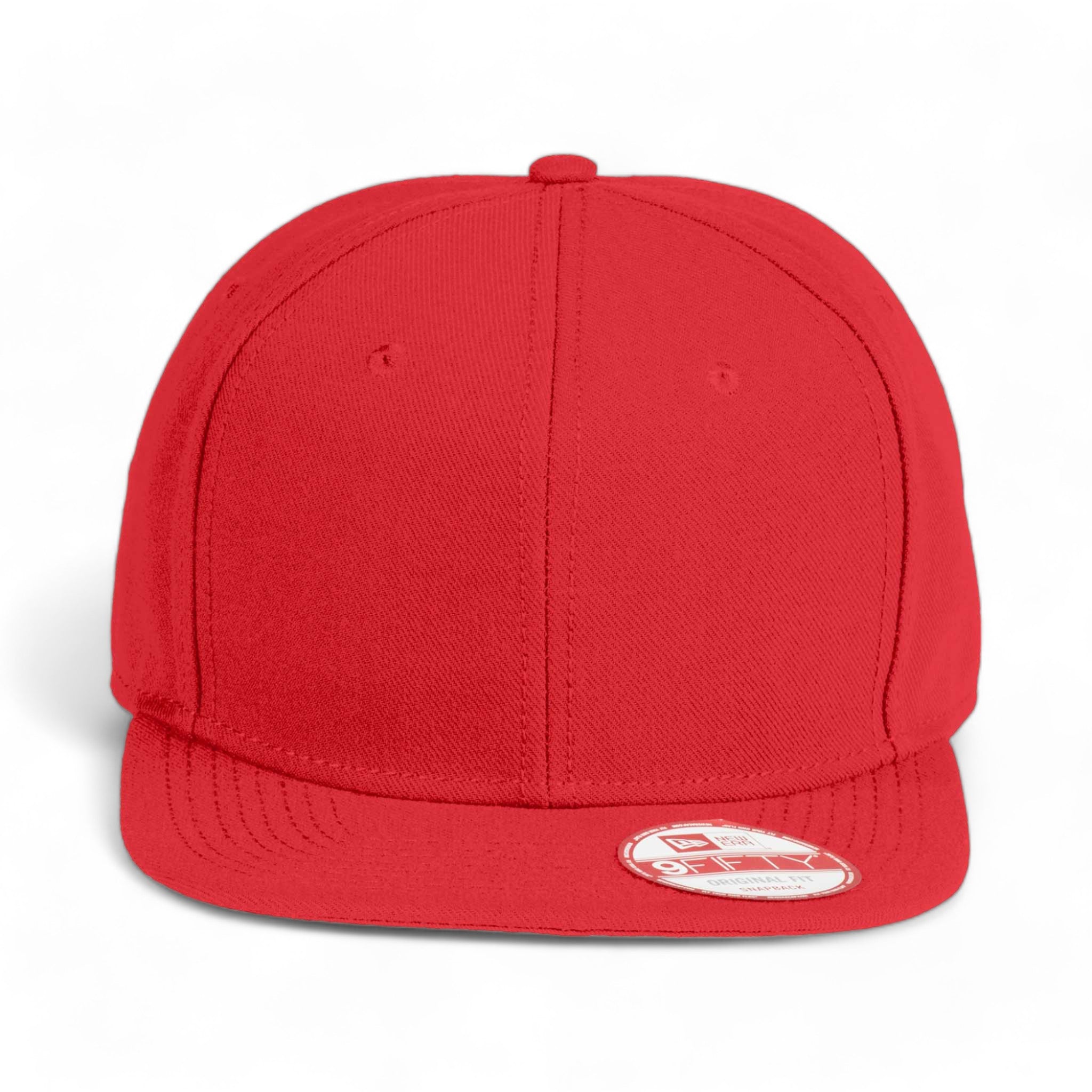 Front view of New Era NE402 custom hat in scarlet