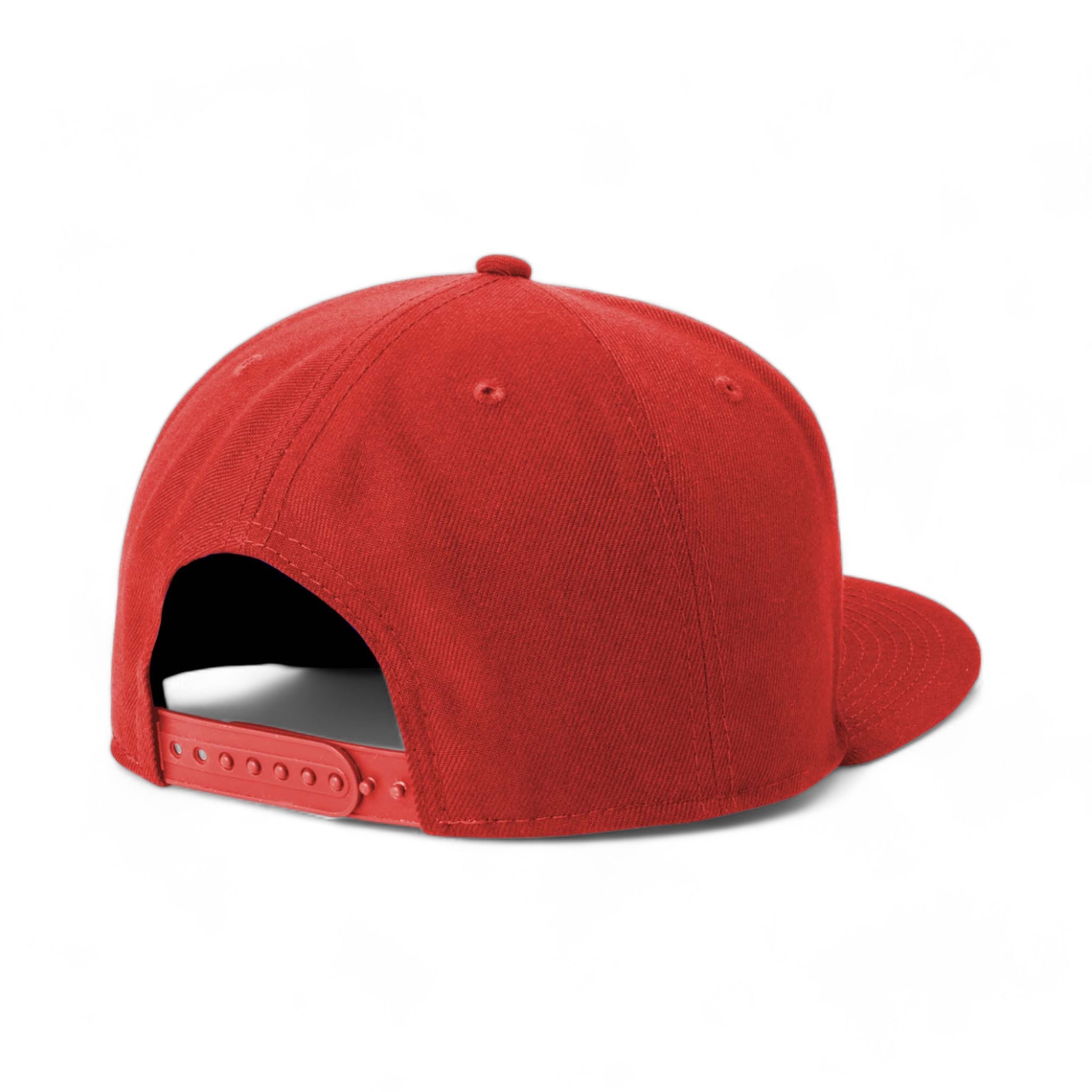 Back view of New Era NE4020 custom hat in scarlet