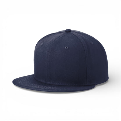 Left side view of New Era NE4020 custom hat in deep navy
