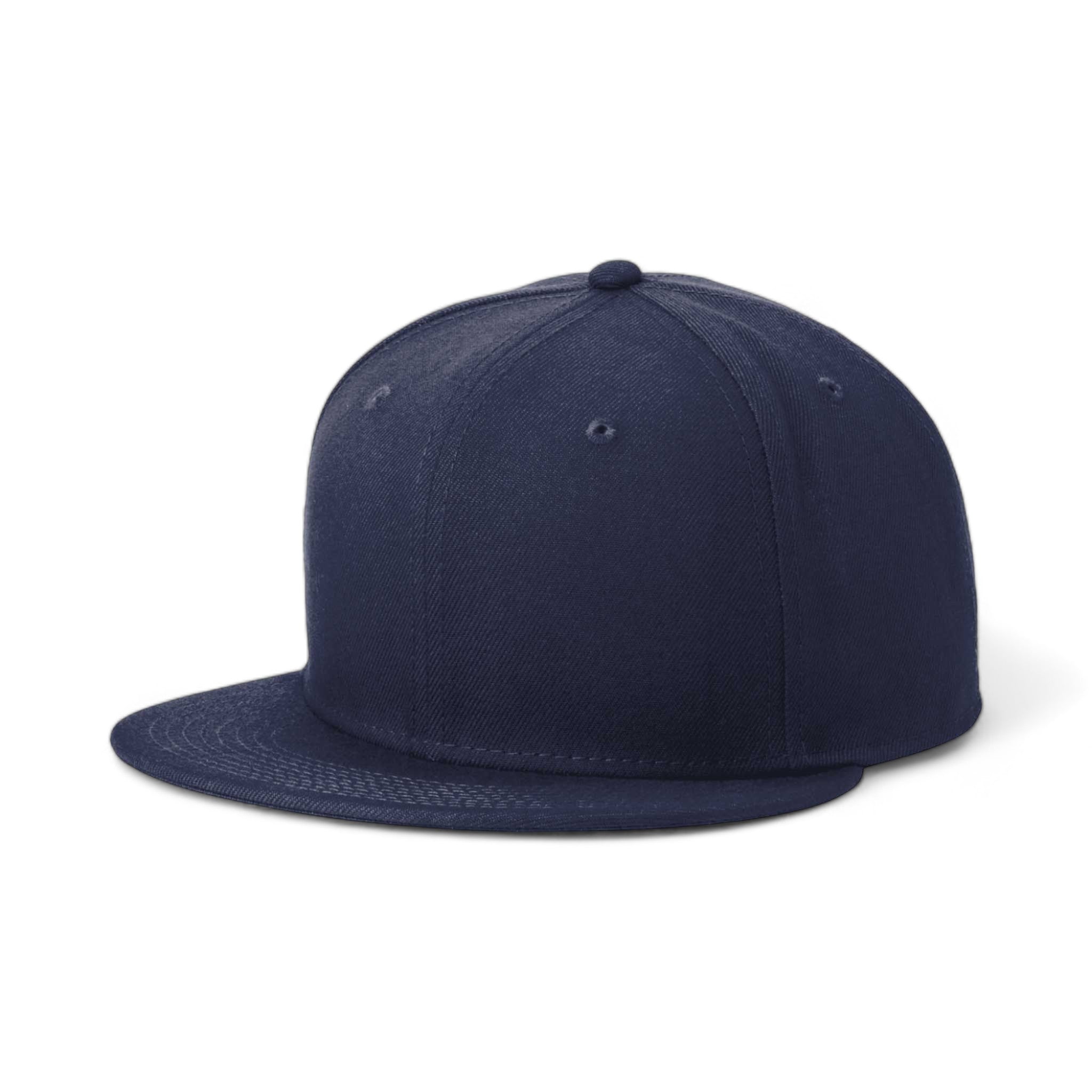 Side view of New Era NE4020 custom hat in deep navy