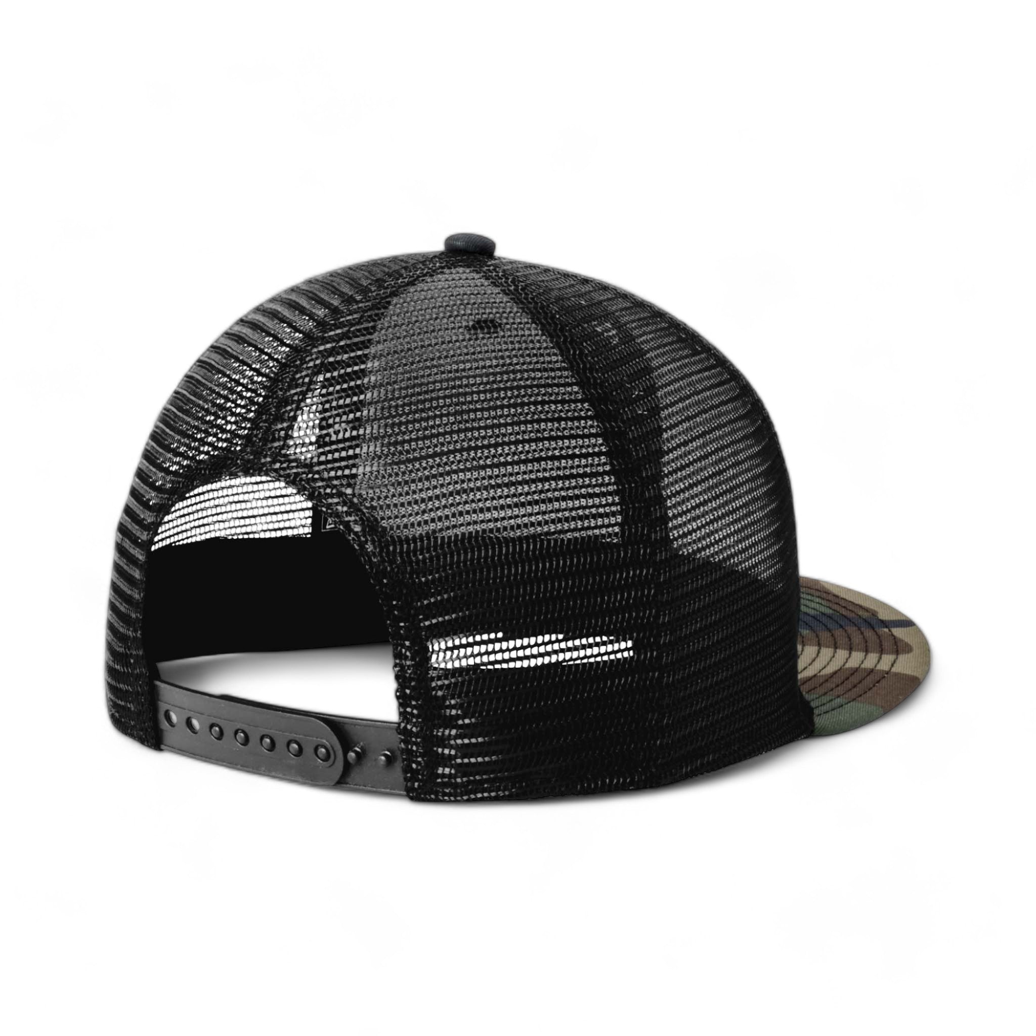 Back view of New Era NE4030 custom hat in camo and black
