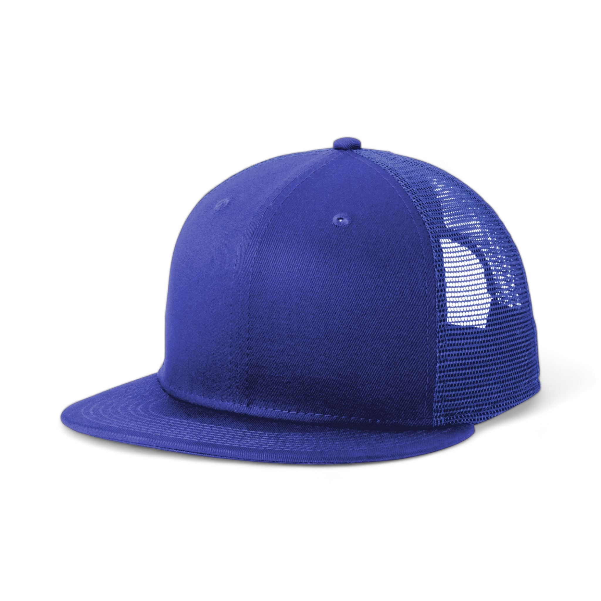 Side view of New Era NE4030 custom hat in royal and royal