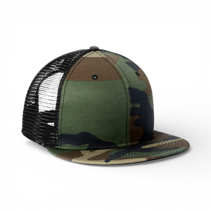 Right side view of New Era NE4030 custom hat in camo and black