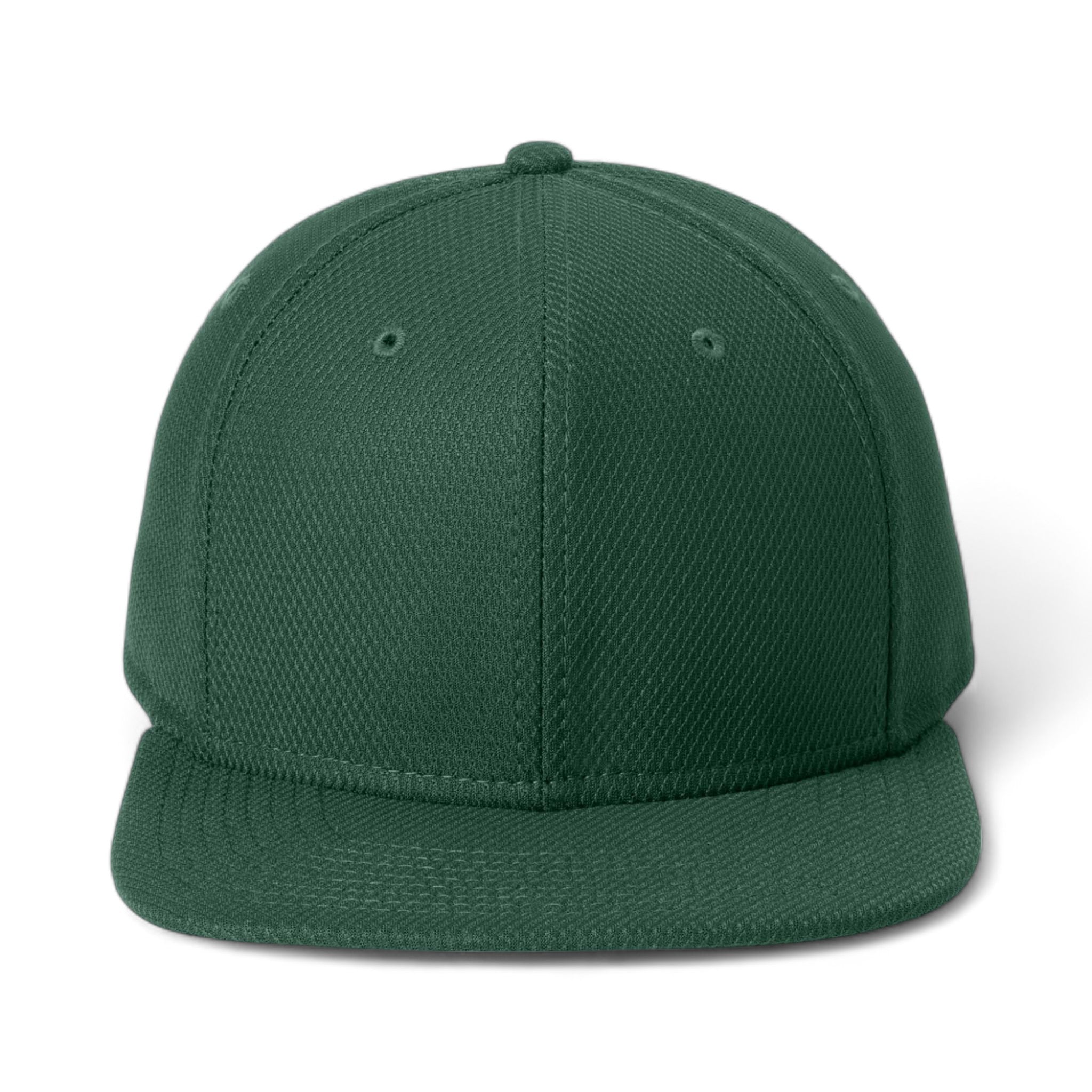 Front view of New Era NE404 custom hat in dark green
