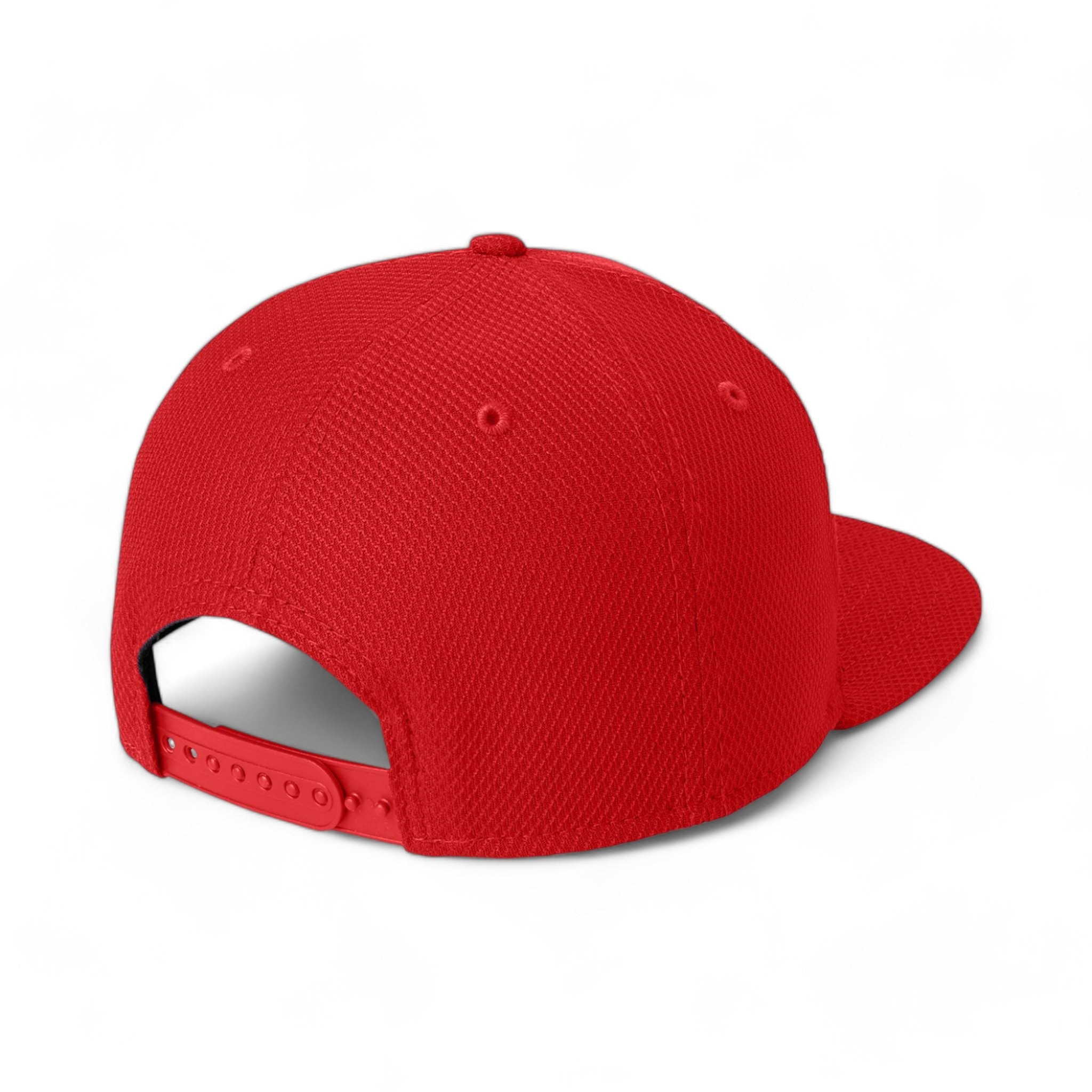 Back view of New Era NE404 custom hat in scarlet