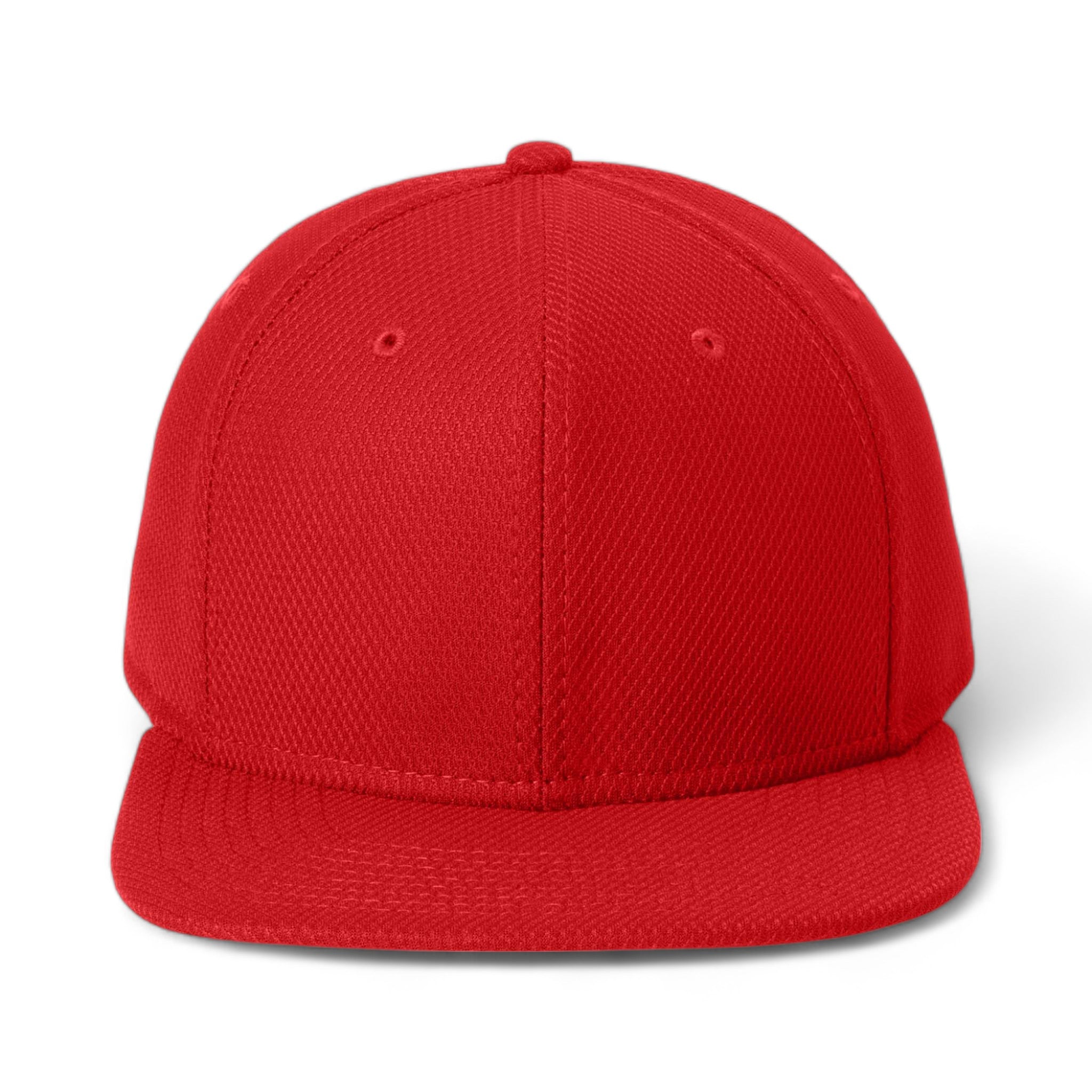 Front view of New Era NE404 custom hat in scarlet