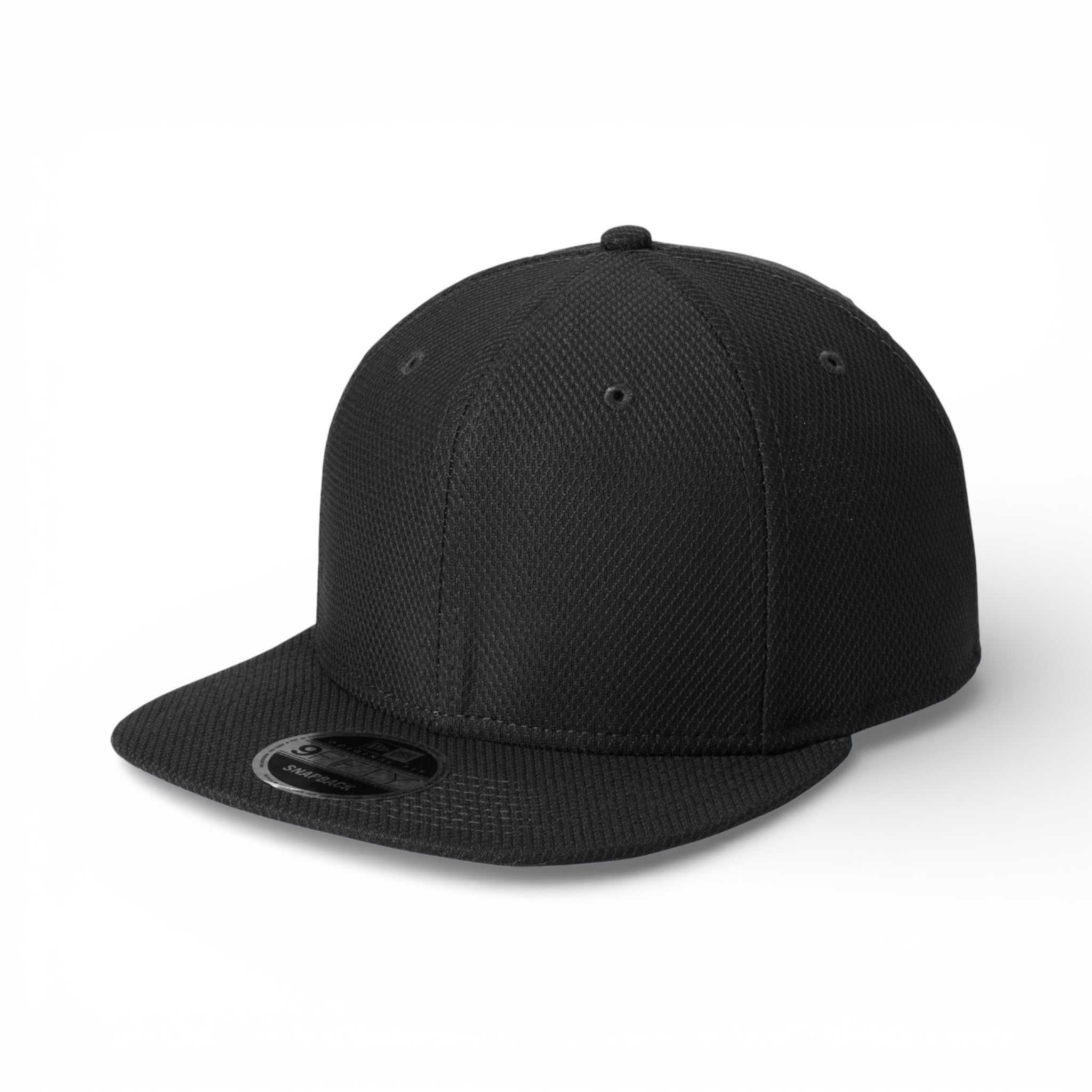 Left side view of New Era NE404 custom hat in black