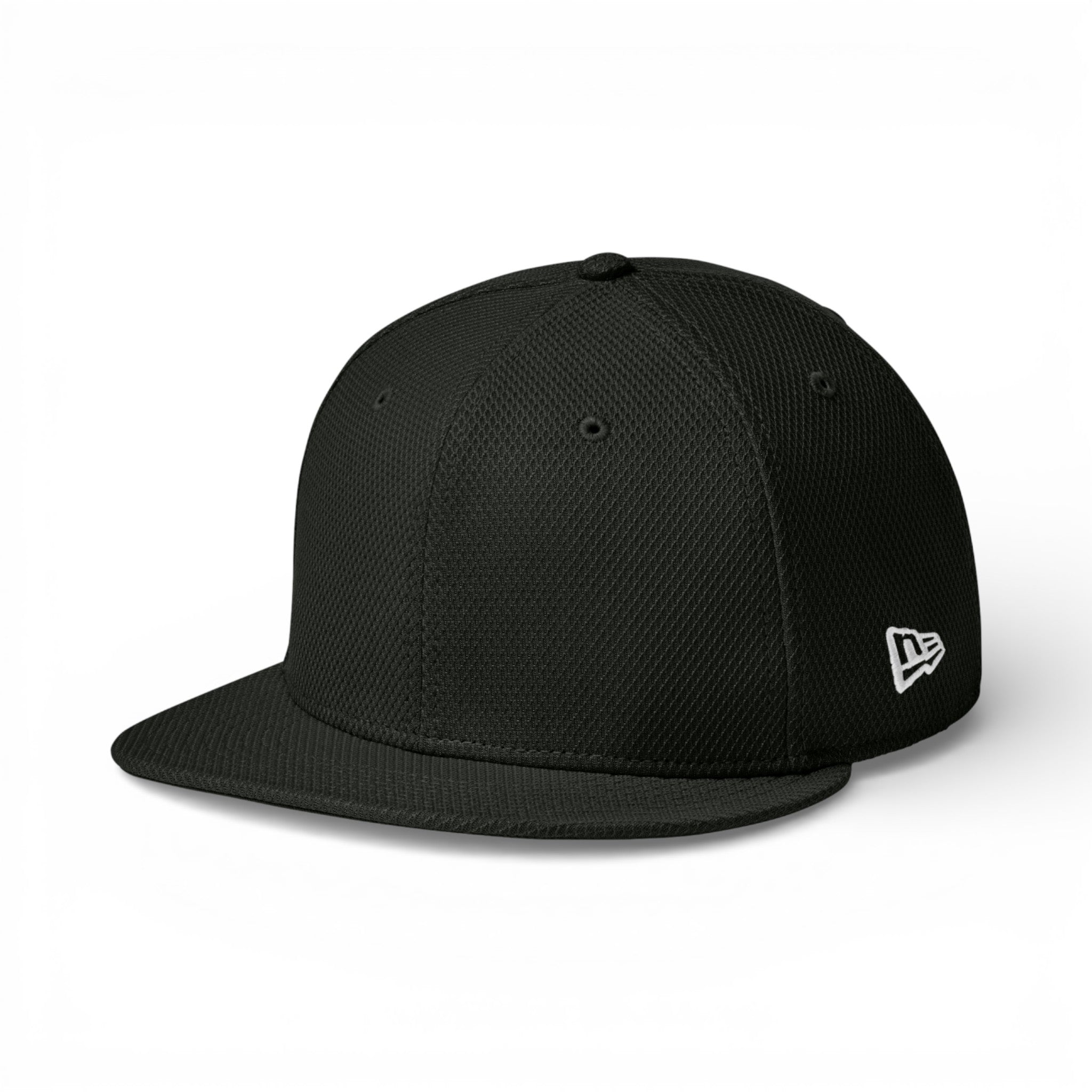 Left side view of New Era NE404 custom hat in flag black
