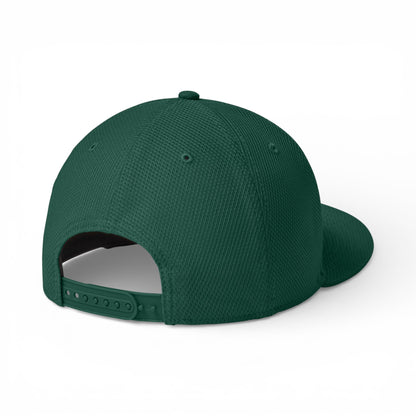 Back view of New Era NE404 custom hat in flag dark green