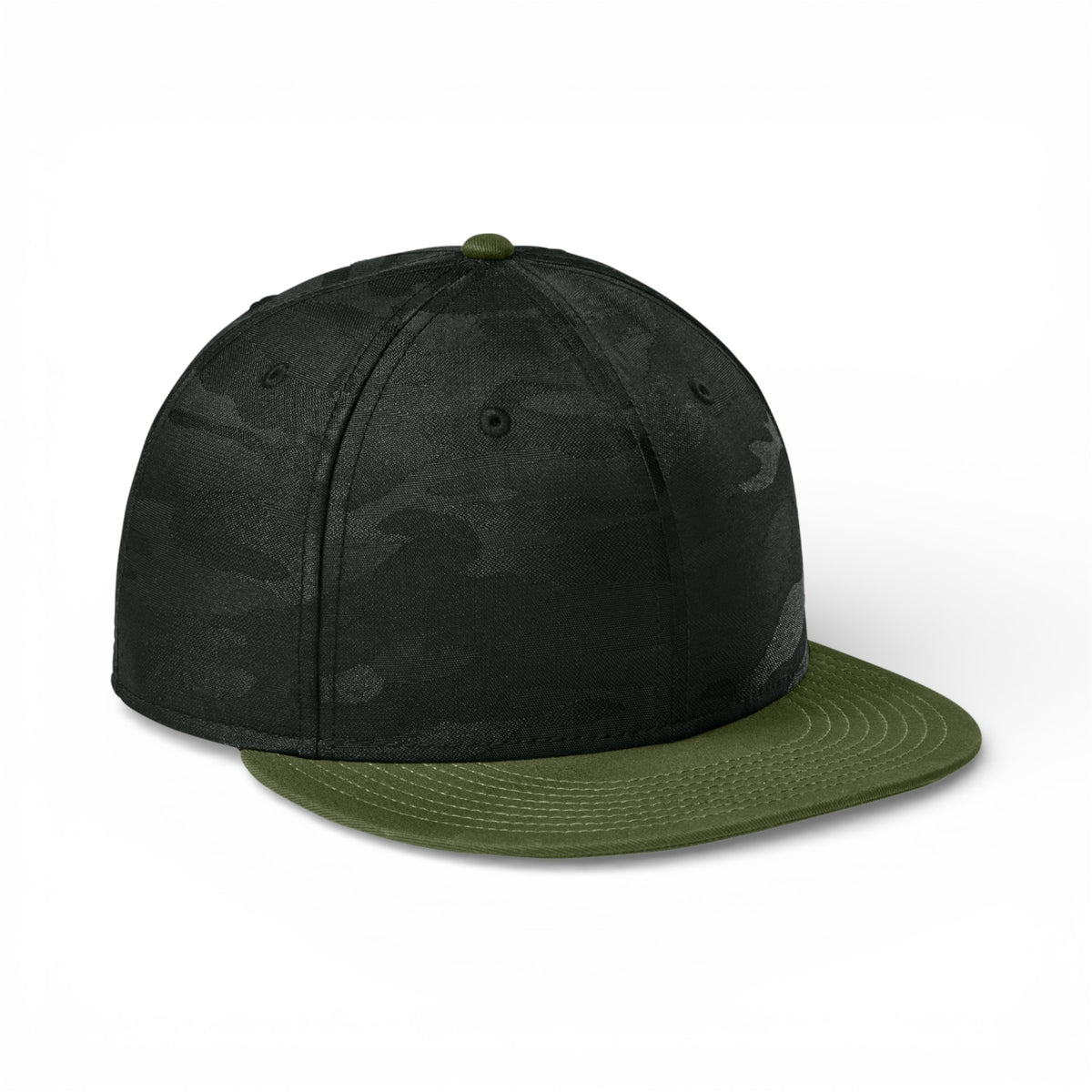 Right side view of New Era NE407 custom hat in flag army and  black camo