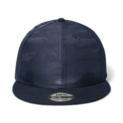 Front view of New Era NE407 custom hat in deep navy and deep navy camo