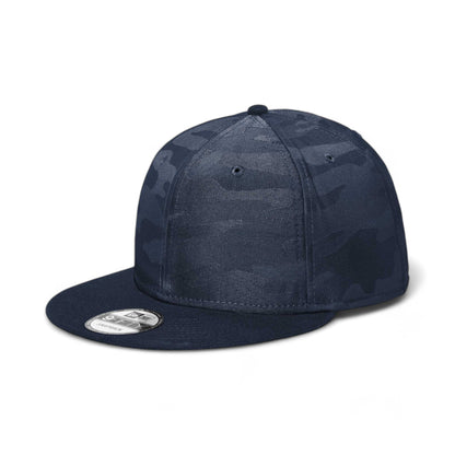 Side view of New Era NE407 custom hat in deep navy and deep navy camo