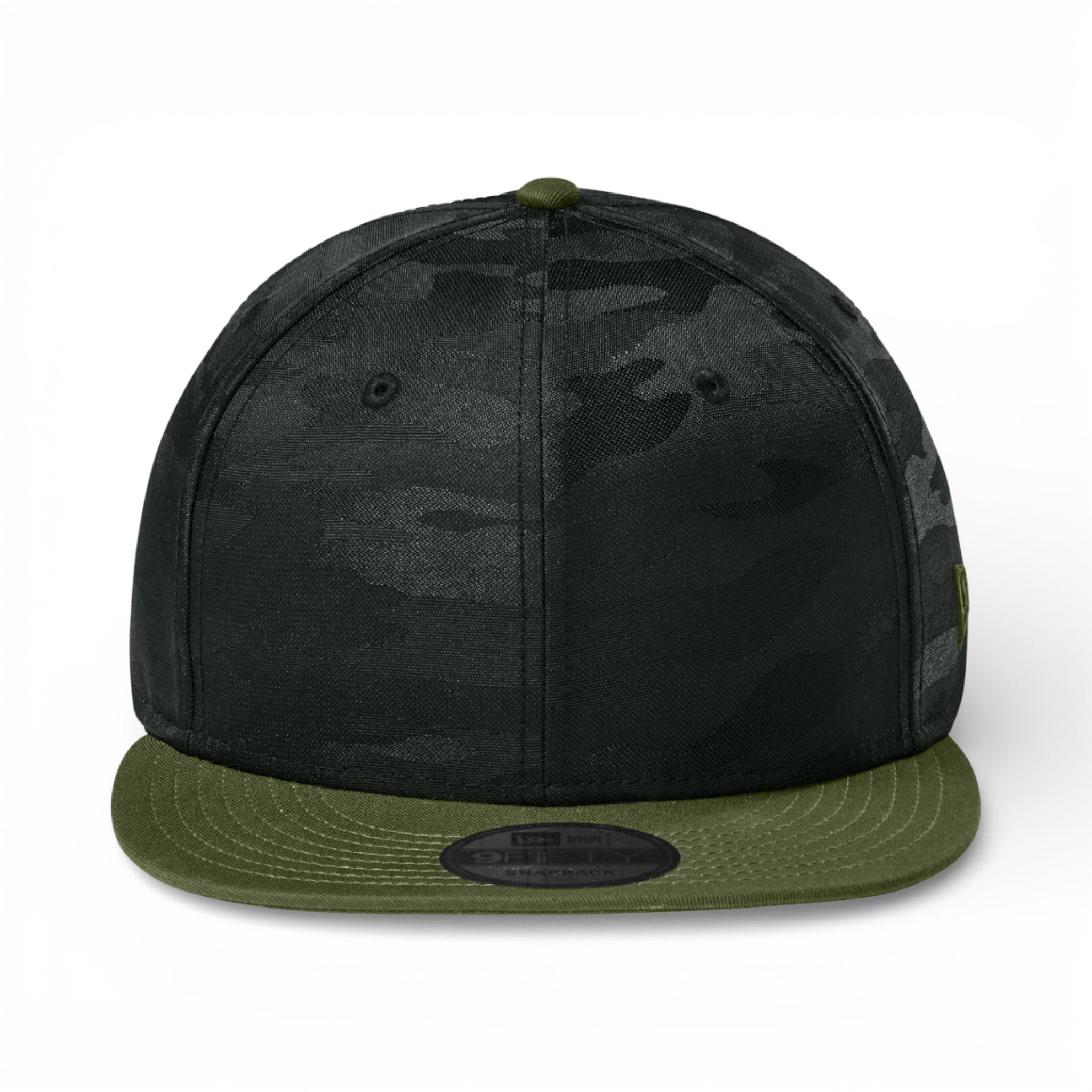 Front view of New Era NE407 custom hat in flag army and  black camo