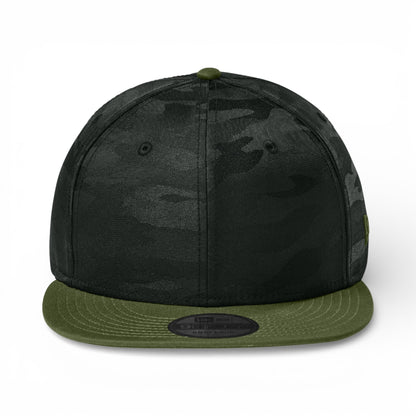 Front view of New Era NE407 custom hat in flag army and  black camo