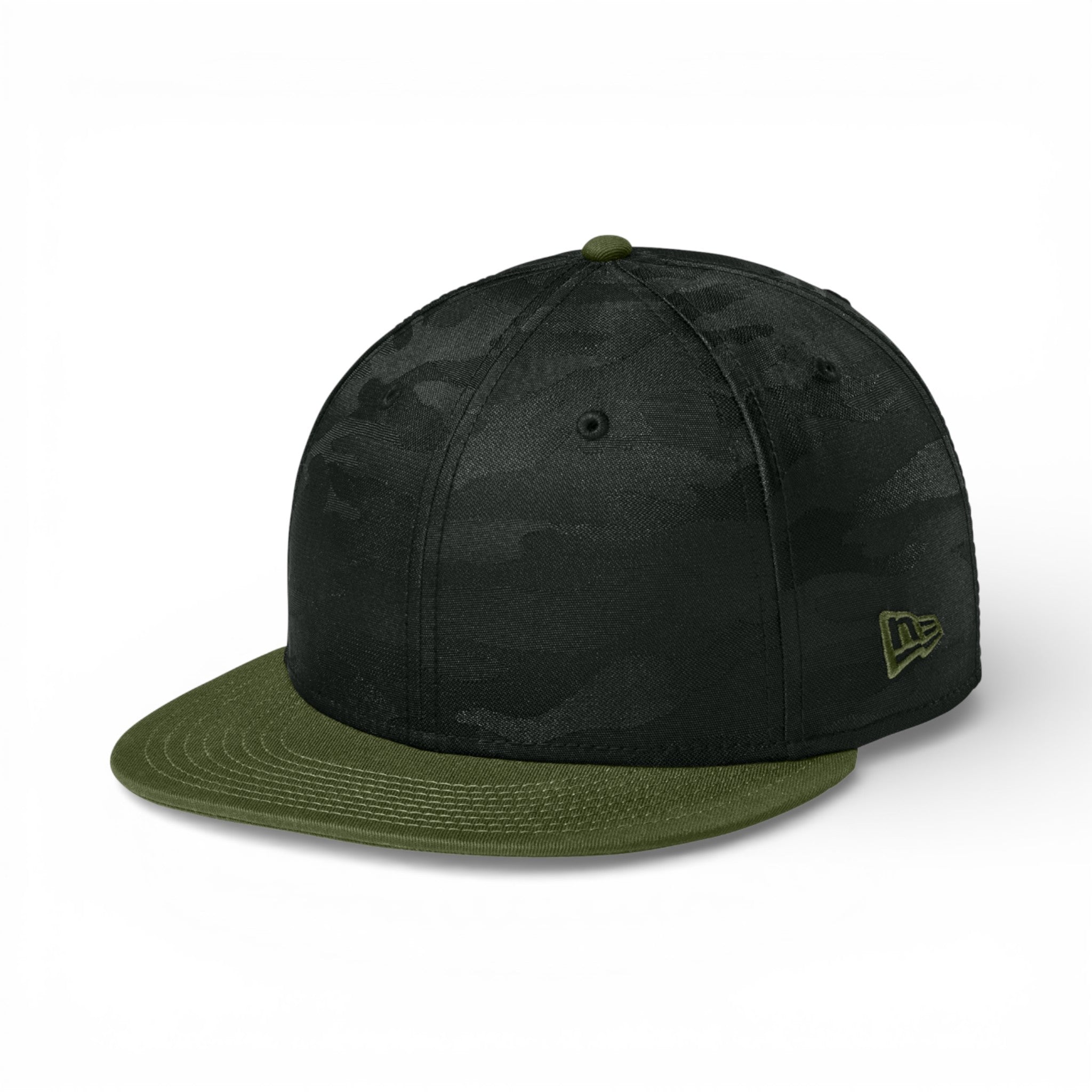 Left side view of New Era NE407 custom hat in flag army and  black camo