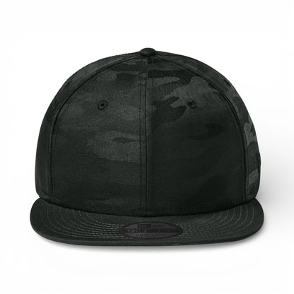 Front view of New Era NE407 custom hat in flag black and  black camo