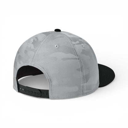 Back view of New Era NE407 custom hat in flag black and  rainstorm grey camo