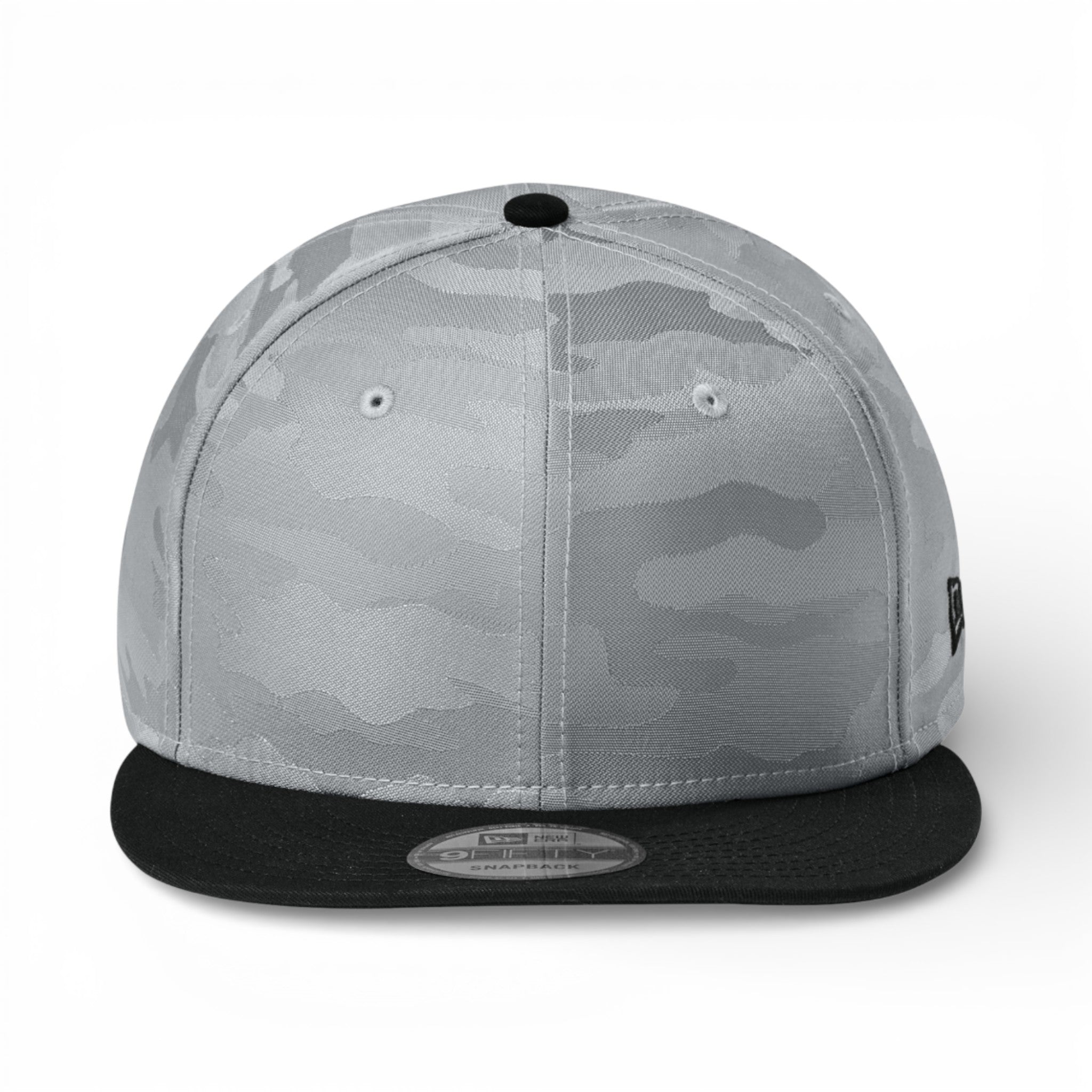 Front view of New Era NE407 custom hat in flag black and  rainstorm grey camo