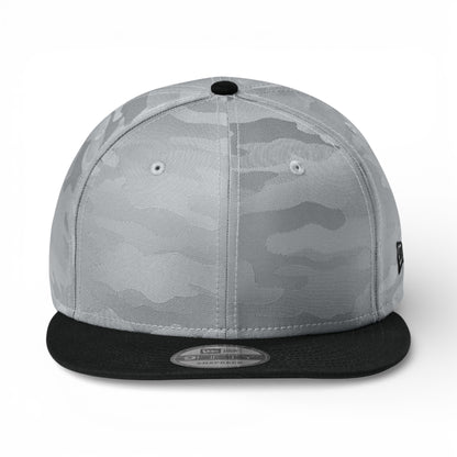 Front view of New Era NE407 custom hat in flag black and  rainstorm grey camo